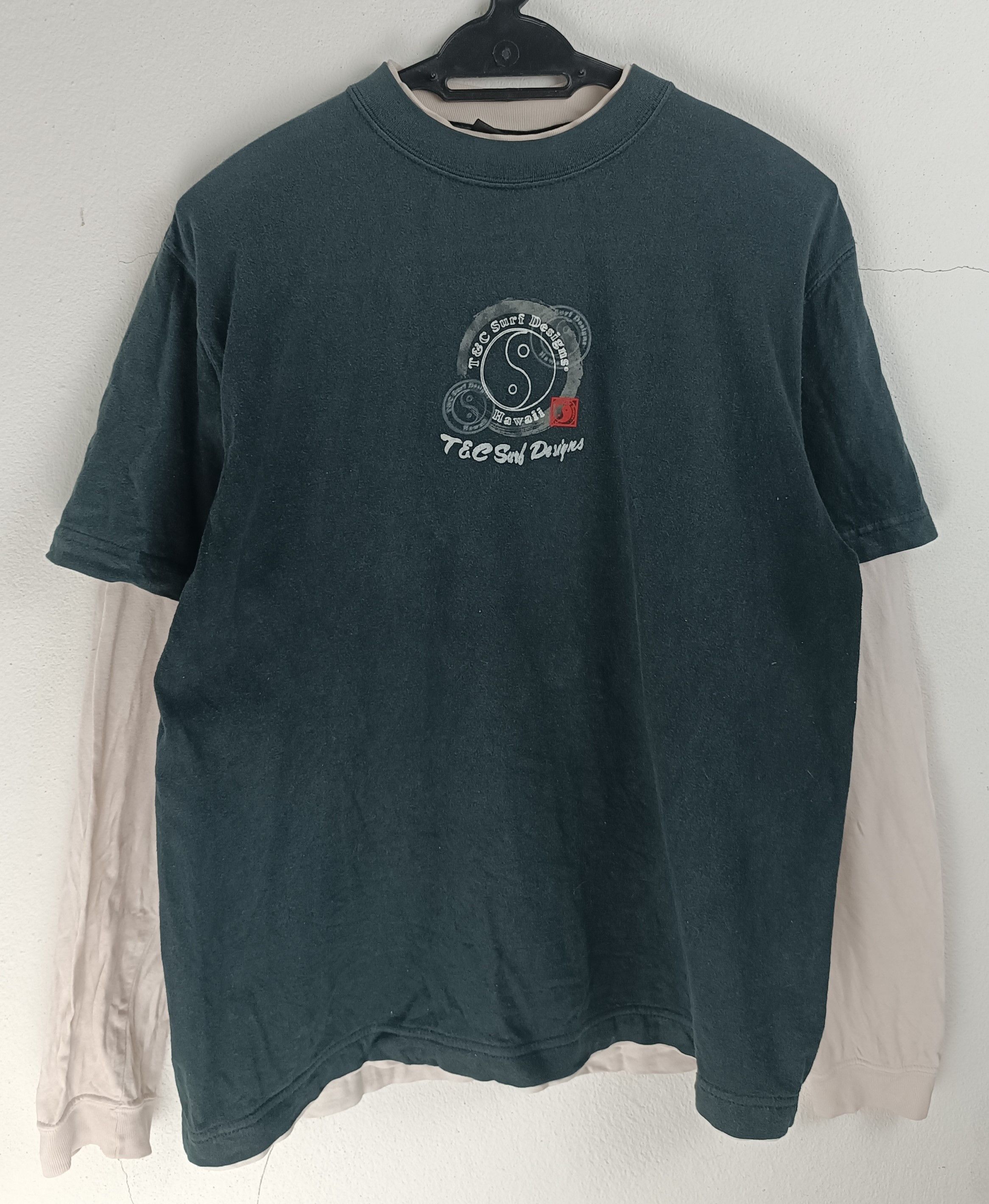 Vintage THRASHED FADED VINTAGE Y2K T&C DOUBLE LAYER LONGSLEEVE LGB Size US M / EU 48-50 / 2 - 3 Thumbnail