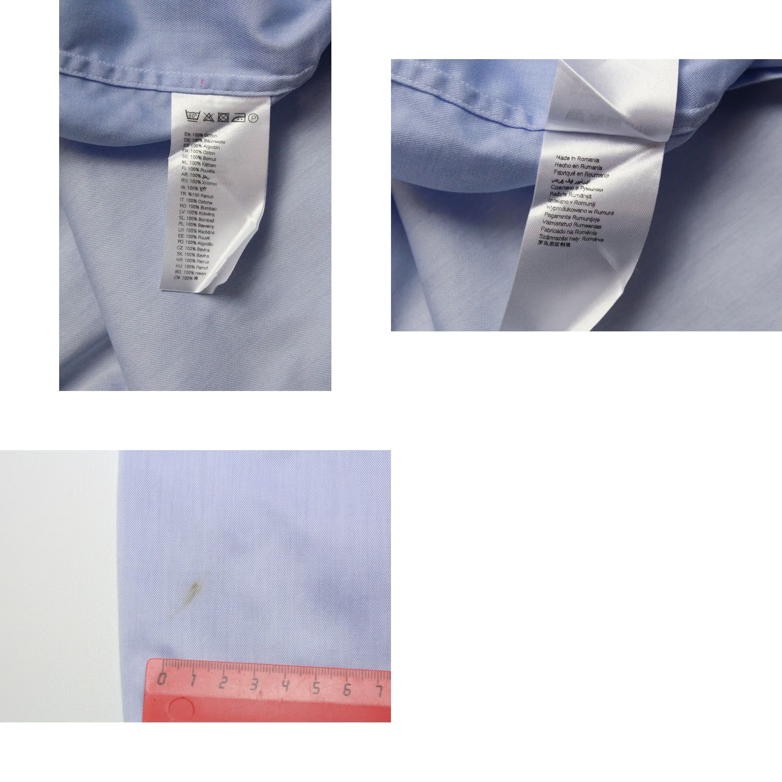 Eton Eton Soho Slim Shirt Men Large Cutaway Collar Dot Pattern Button Up Size 42R - 8 Thumbnail
