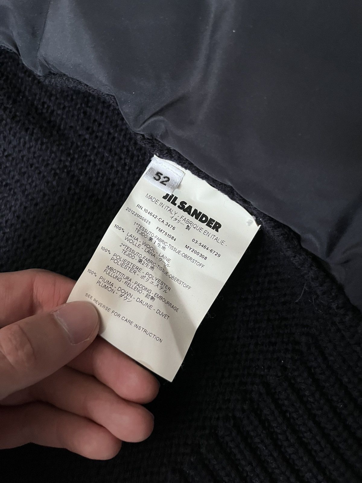 Jil Sander Jil Sander by Raf Simon wool nylon puffer jacket navy Size US L / EU 52-54 / 3 - 11 Thumbnail