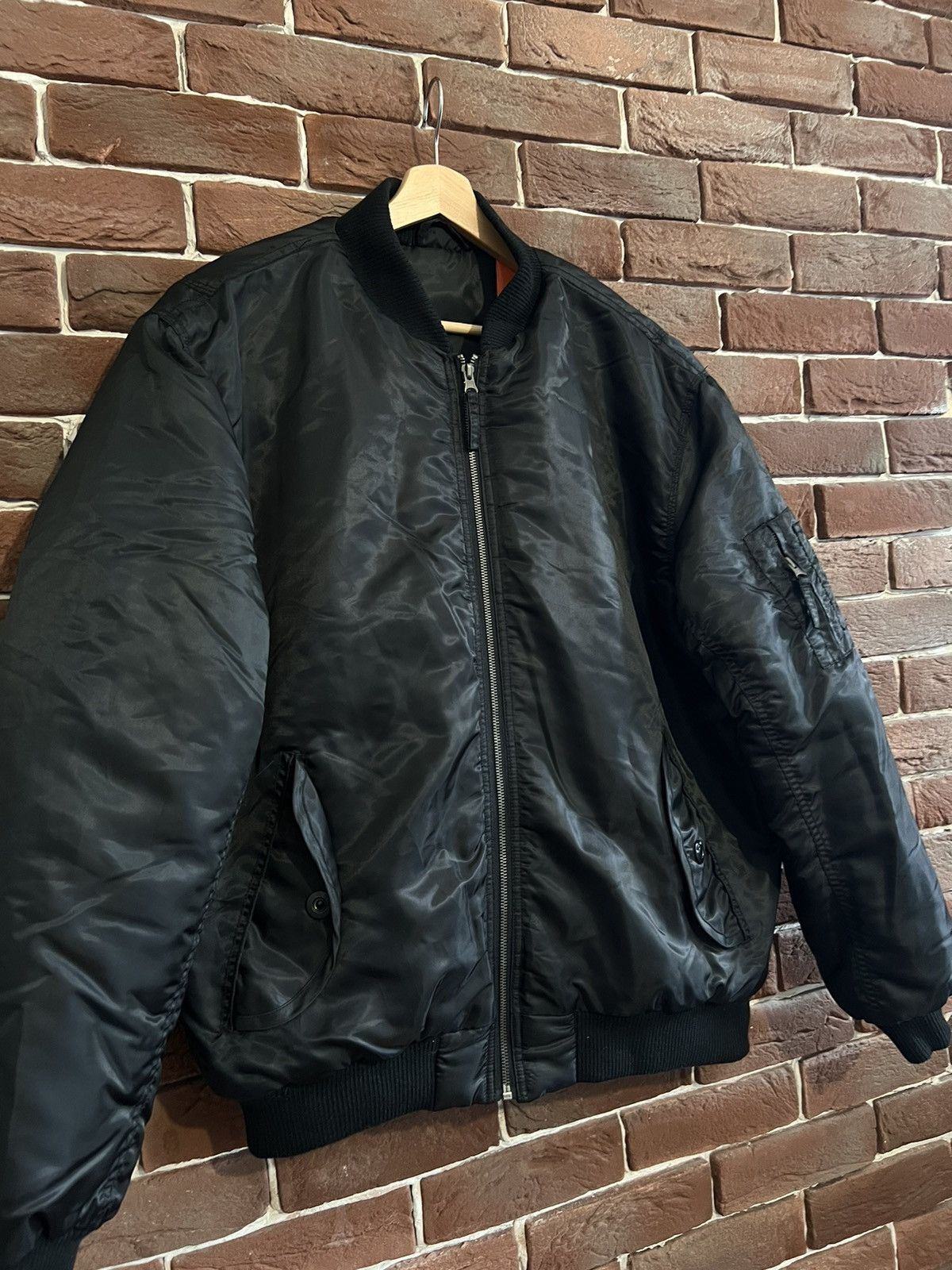 Vintage Ma1 Flyer Black Vintage XL Bomber Jacket BoxyFit Oversize Size US XL / EU 56 / 4 - 3 Thumbnail