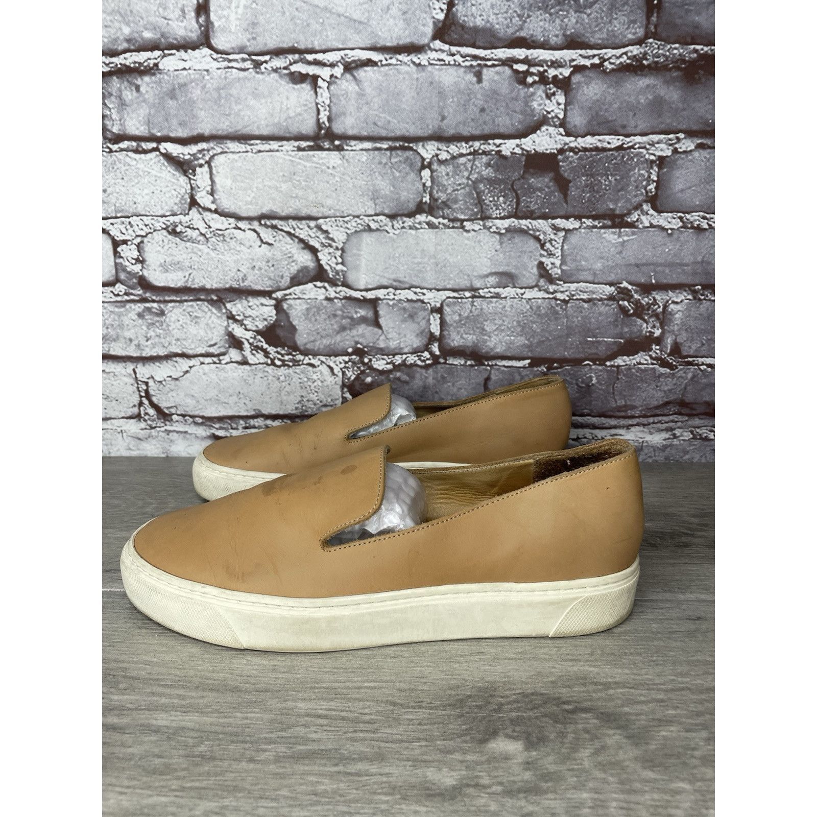 Nisolo Nisolo Vibram Tan Brown Leather Slip On Sneakers Shoes Women Size US 9 / IT 39 - 13 Thumbnail