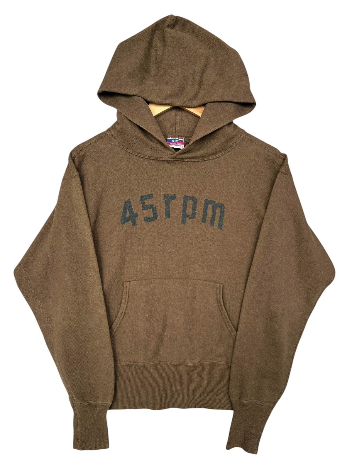 45rpm Vintage 45RPM Spellout Logo Brown Hoodie Size US S / EU 44-46 / 1 - 1 Thumbnail