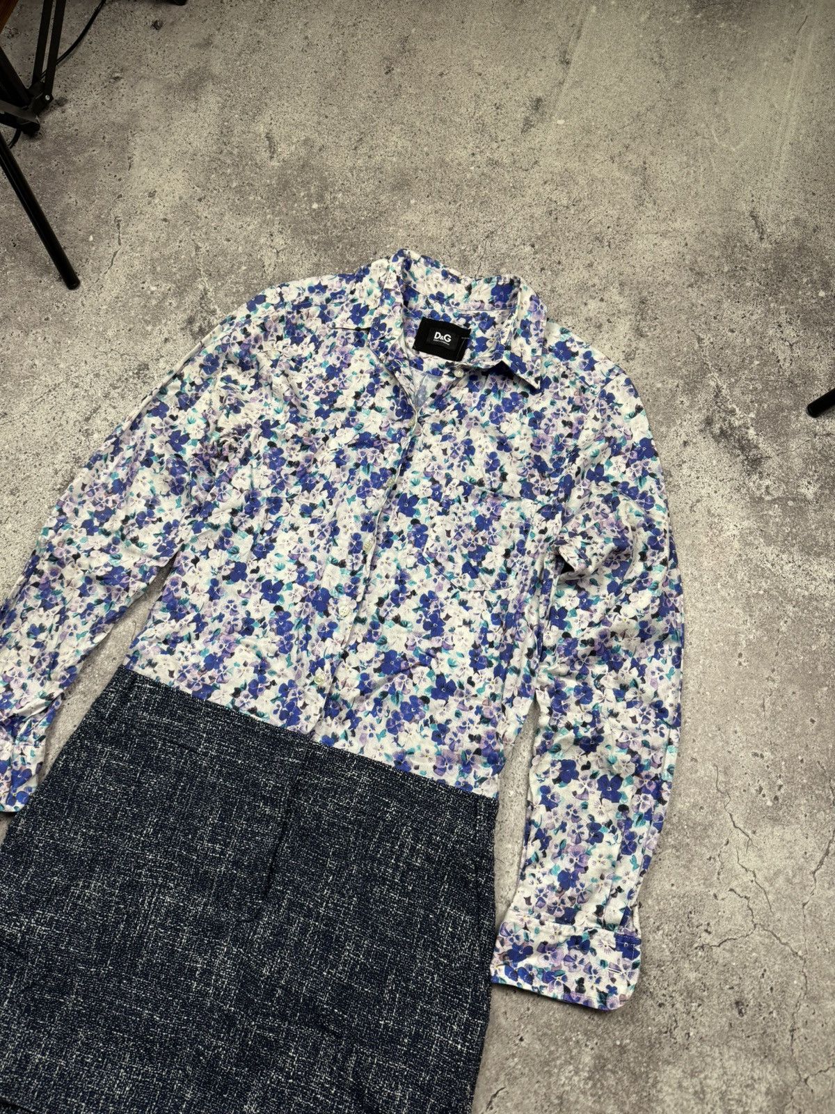 Dolce & Gabbana Dolce Gabbana D&G Floral Tweed Shirt/Skirt Dressed Rare Size S / US 4 / IT 40 - 3 Thumbnail