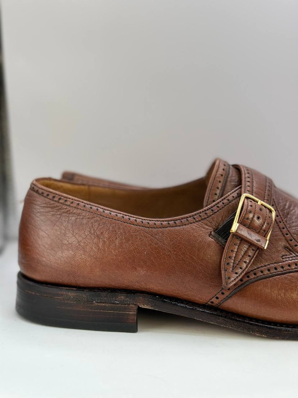 Bally Vintage Bally Goodyear Monk Strap Brogue Shoes 34037 Leather Size US 9.5 / EU 42-43 - 5 Thumbnail