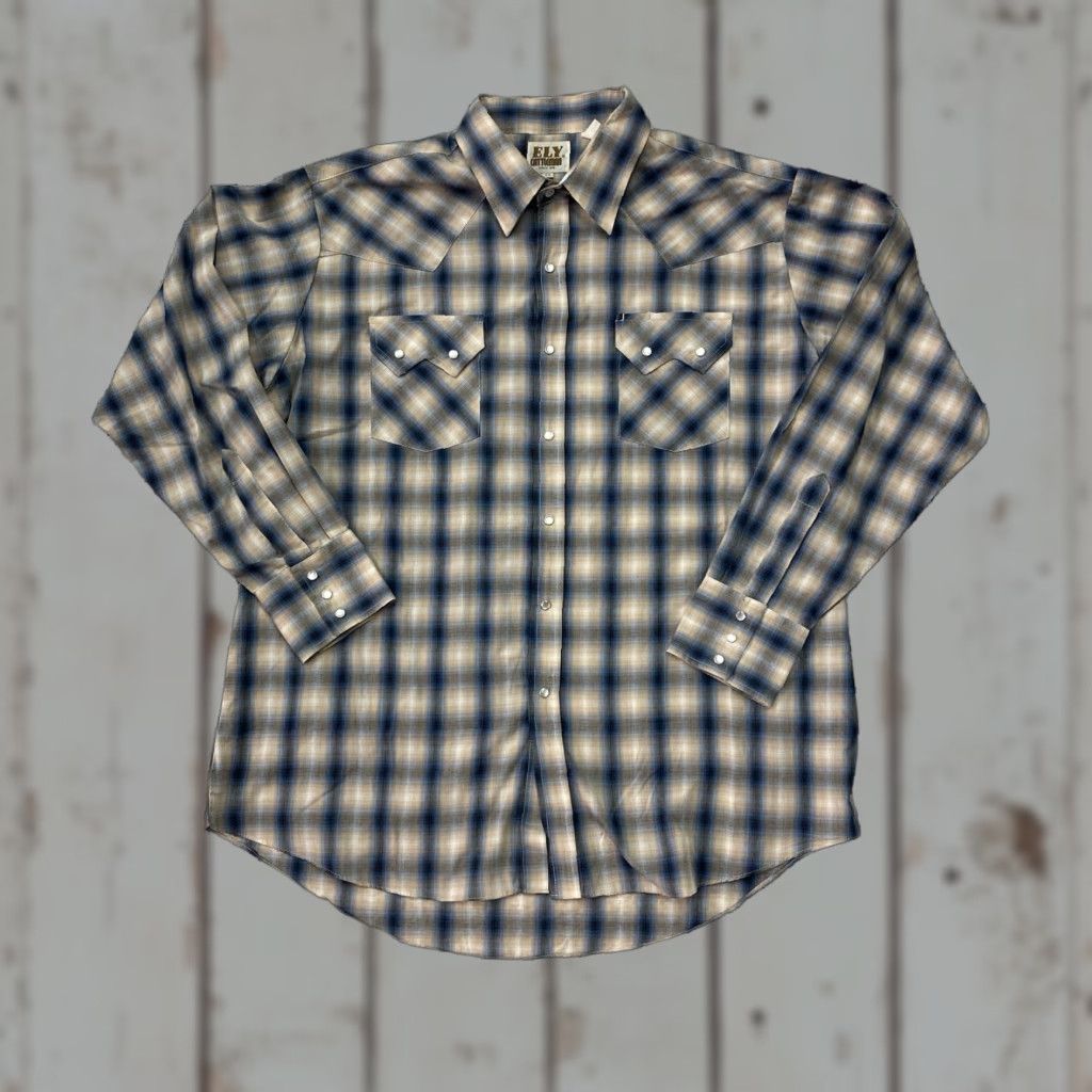 Vintage VINTAGE Ely Plains Madras Plaid Pearl Snap Shirt XL Saw tooth Pockets Size US XL / EU 56 / 4 - 1 Thumbnail