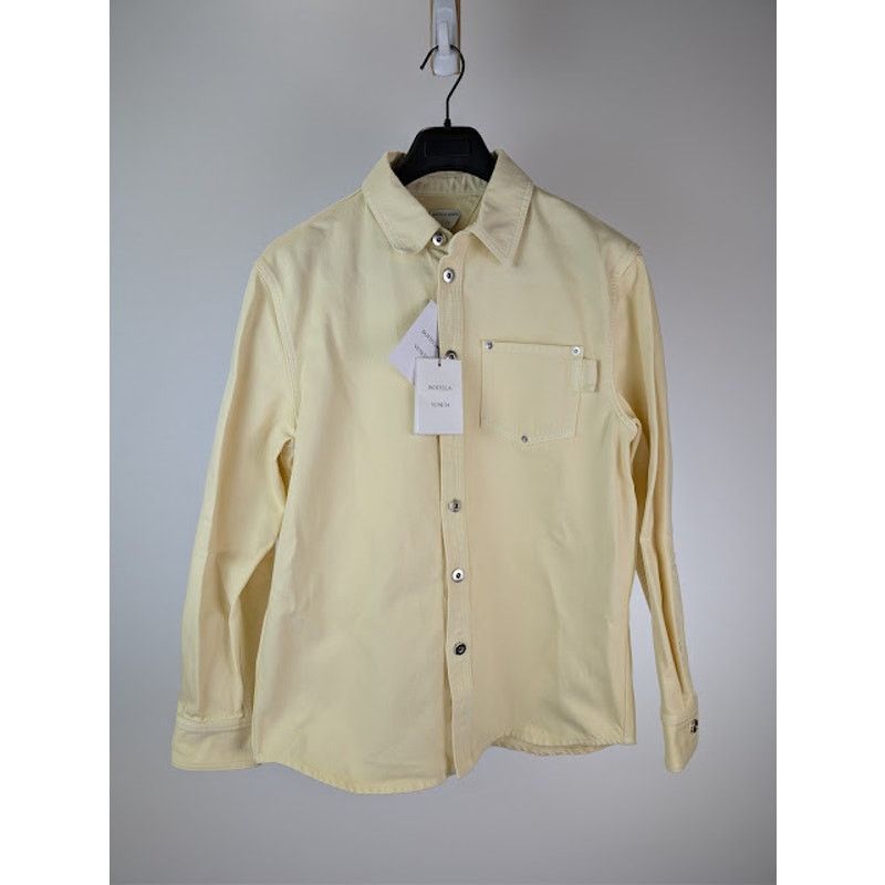 Bottega Veneta o1rshd1 Washed Coloured Denim Shirt in Banana Size US M / EU 48-50 / 2 - 1 Thumbnail