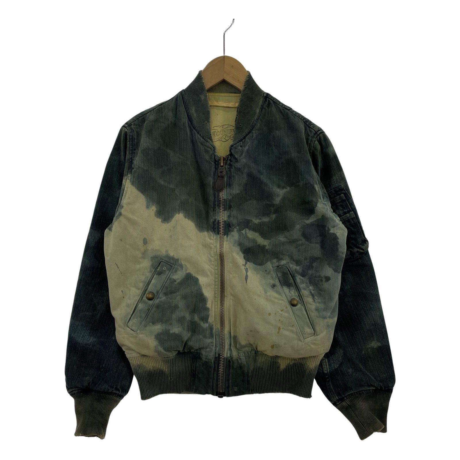 Kapital Kapital Sashiko Bleach Denim Bomber Jacket Size US S / EU 44-46 / 1 - 1 Thumbnail