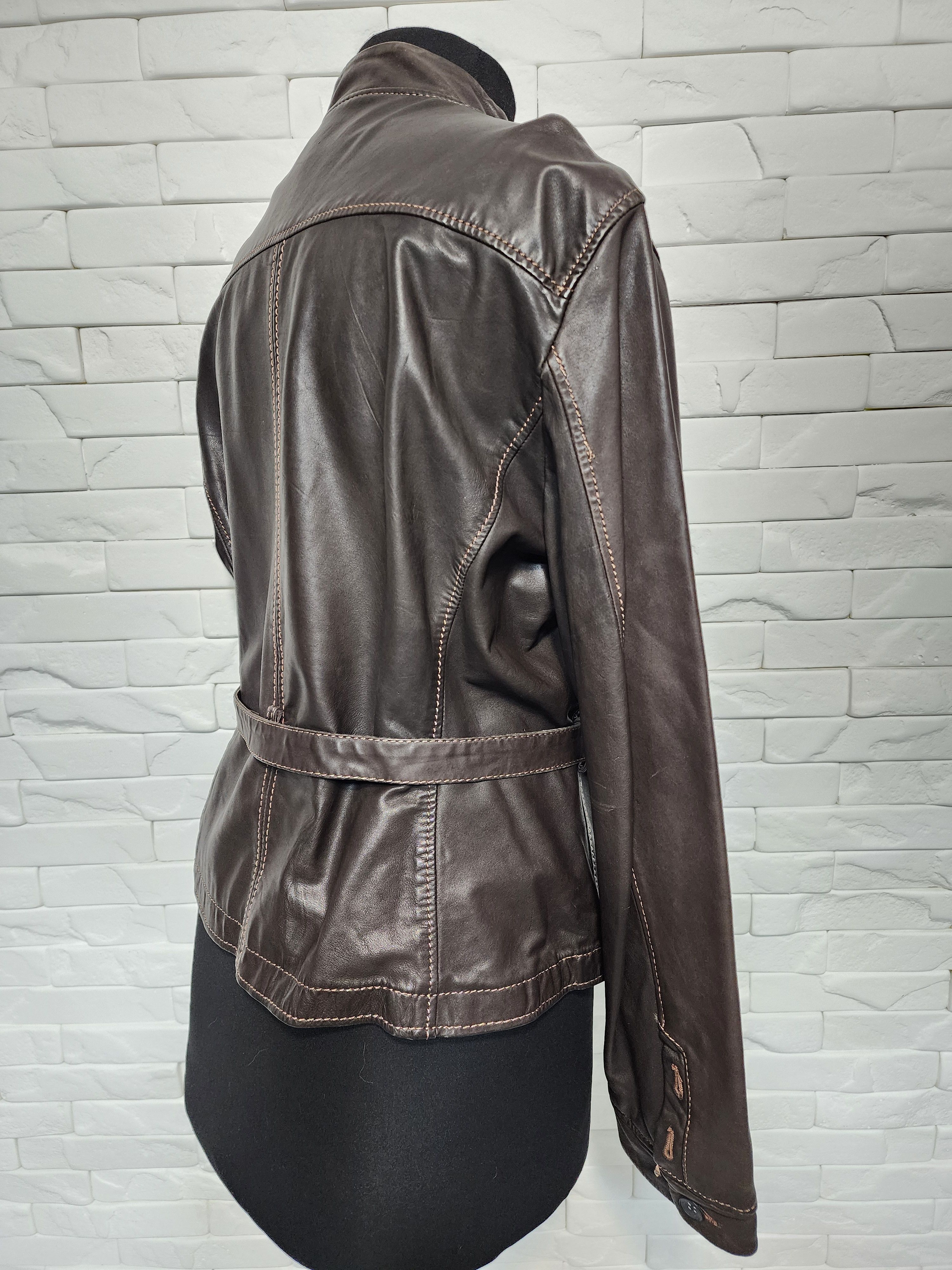 Designer Brown women's leather jacket. Size XL / US 12-14 / IT 48-50 - 5 Thumbnail