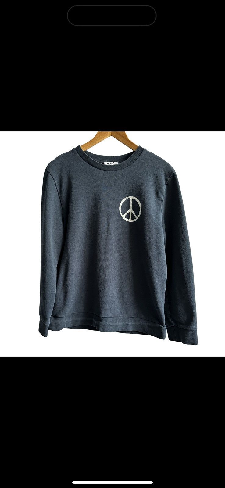 A.P.C. × Stussy × Supreme a.p.c x rth sweatshirt, navy blue with peace sign Size US L / EU 52-54 / 3 - 1 Thumbnail