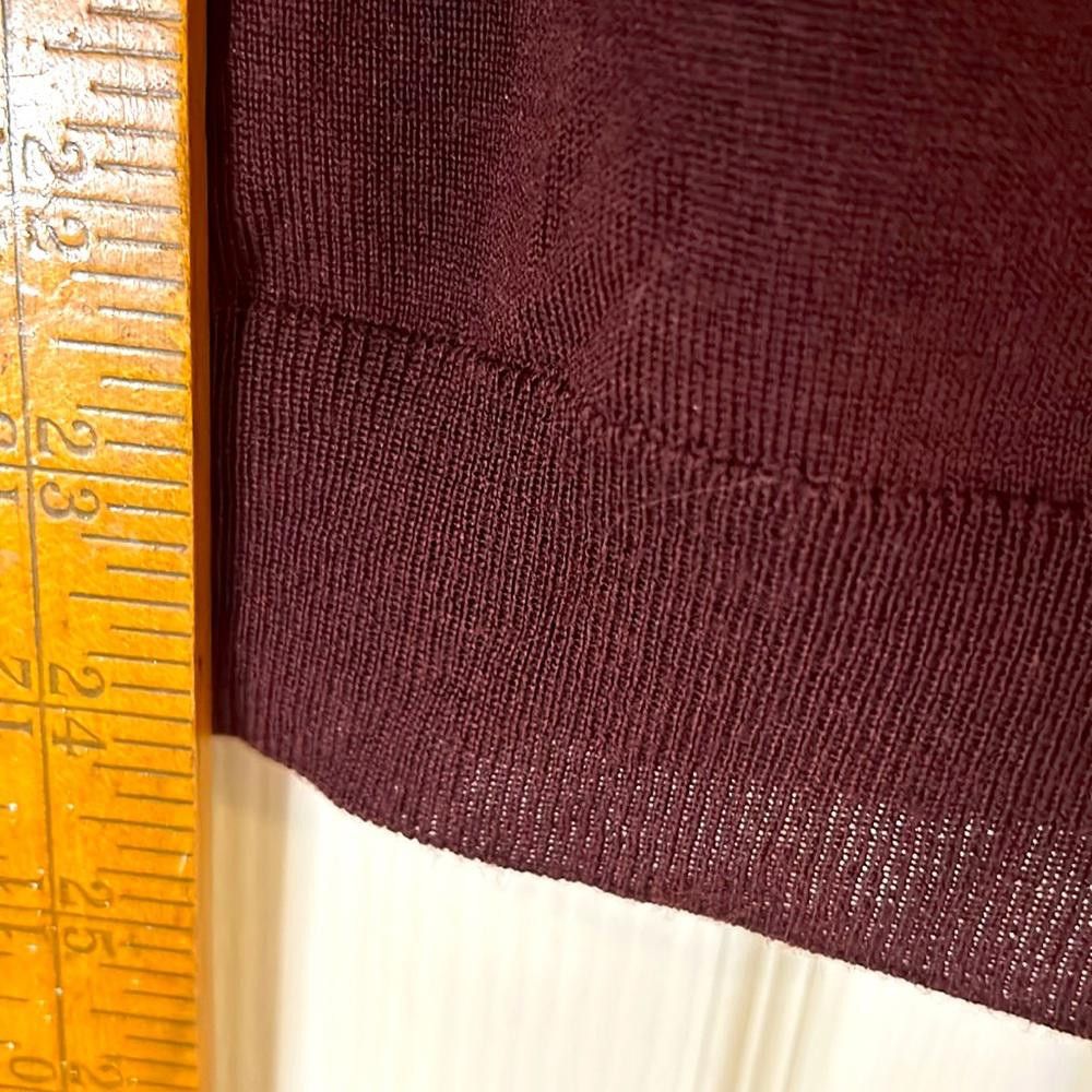 Hugo Boss BOSS - Slim fit - Lg - Plum - Fine Merino S/L Cardi Sweater Size US L / EU 52-54 / 3 - 7 Thumbnail