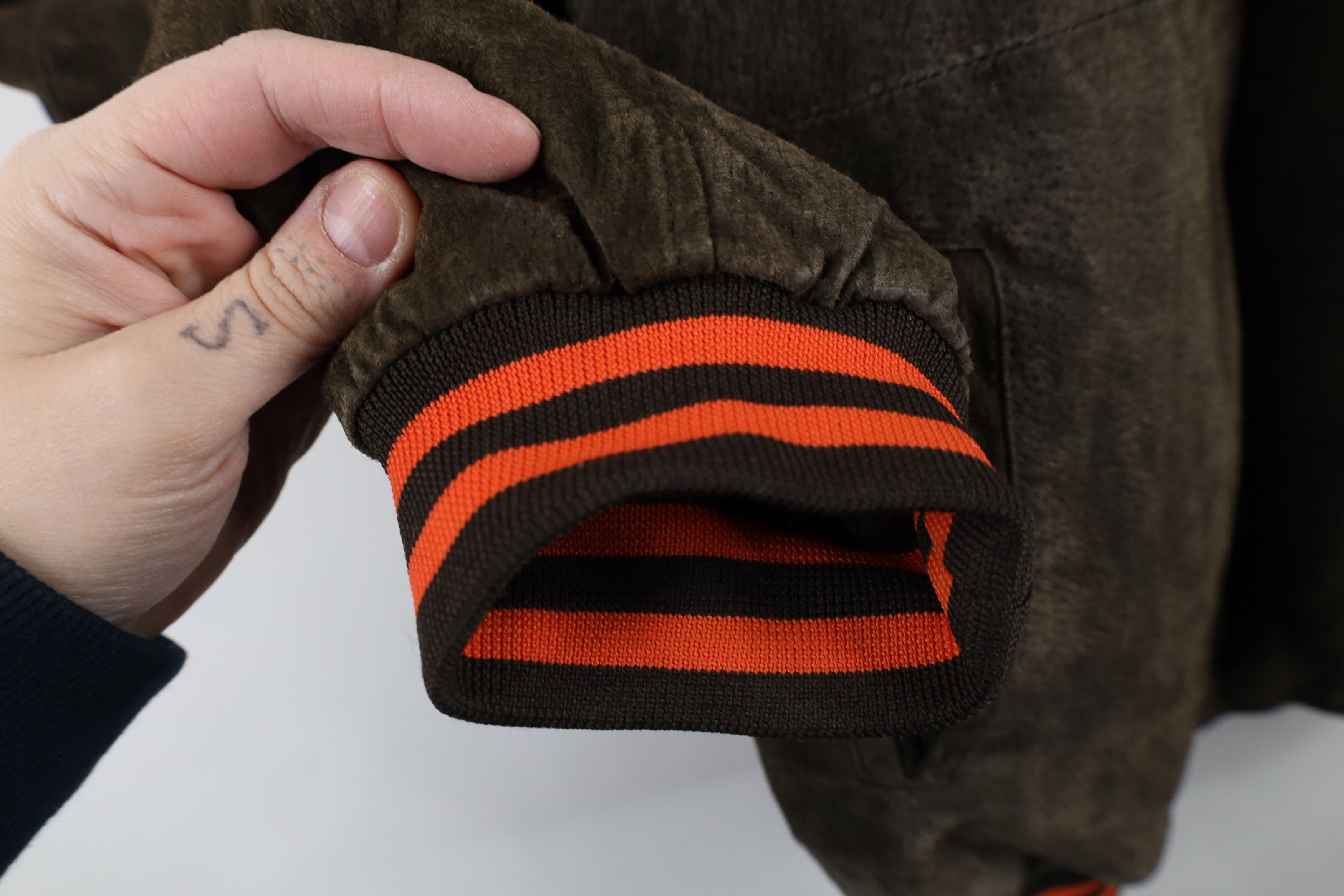 Vintage Vintage 90s Cleveland Browns Football Suede Leather Jacket Size US L / EU 52-54 / 3 - 8 Thumbnail
