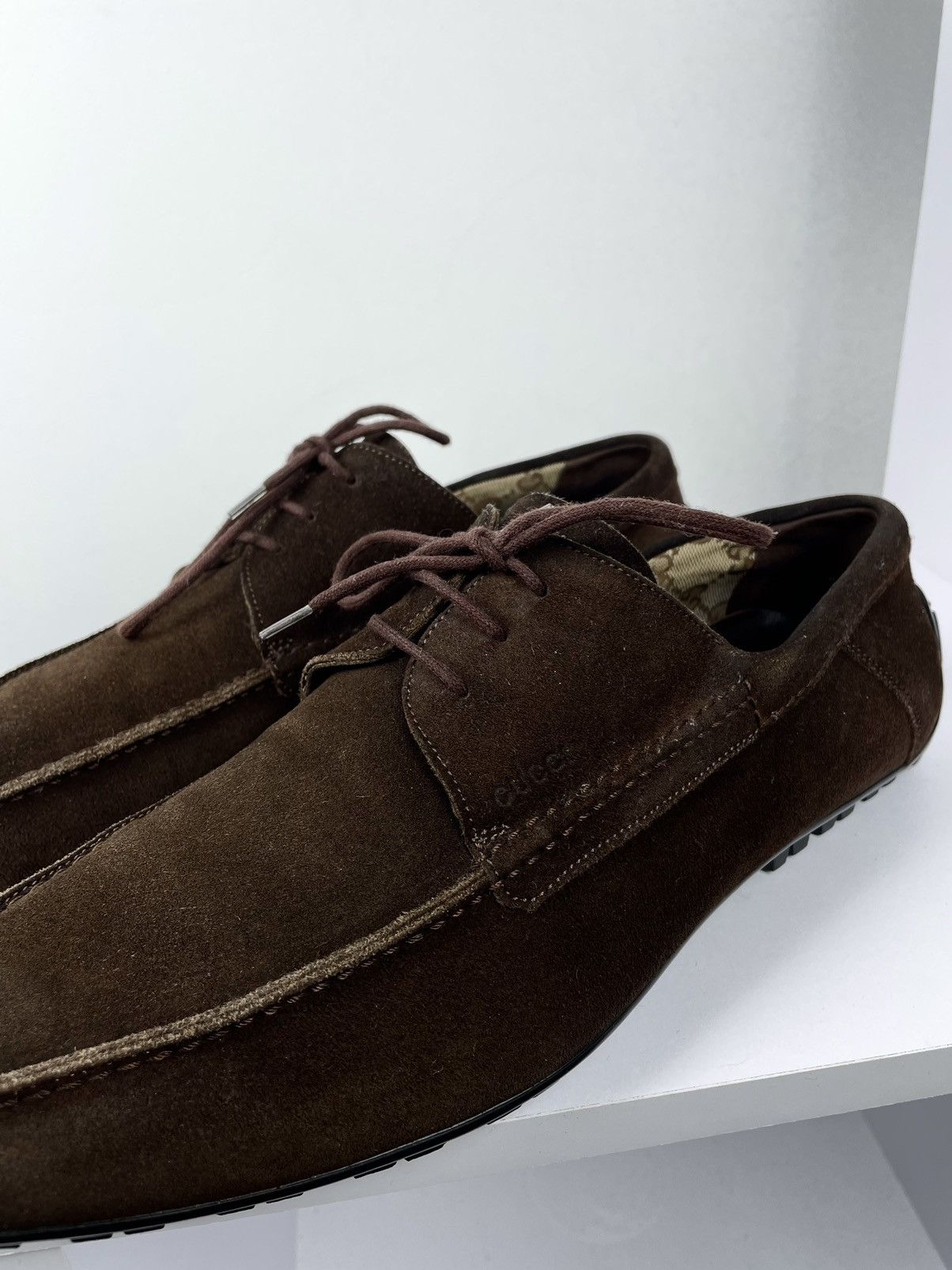 Gucci Vintage Gucci Size 9 Dark Brown Suede Leather Loafers Shoes Size US 8.5 / EU 41-42 - 4 Thumbnail
