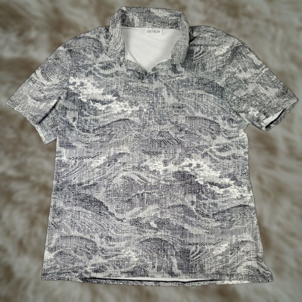 Lululemon Lululemon Polo Shirt Mens Medium Gray Abstract Stretch Johnny Collar Size US M / EU 48-50 / 2 - 1 Thumbnail