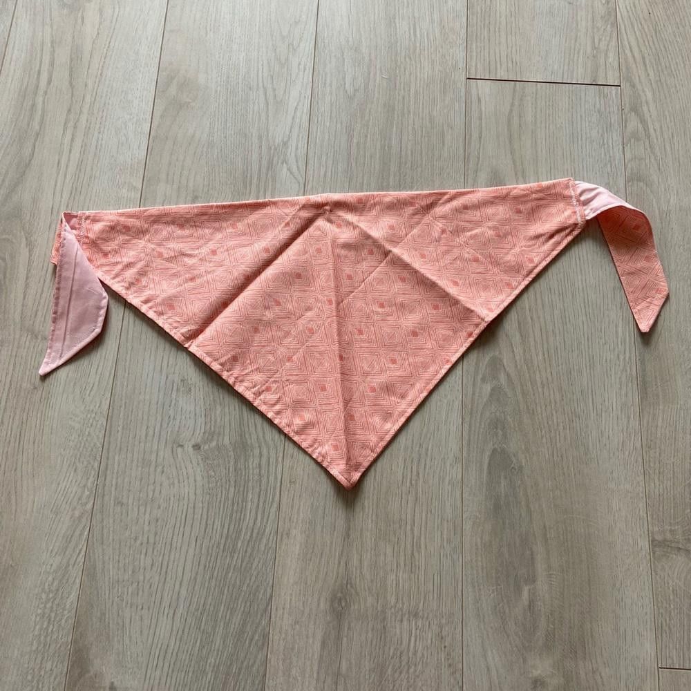 Designer Pink Patterned Dog Bandana with Matching Scrunchie Size ONE SIZE - 1 Thumbnail
