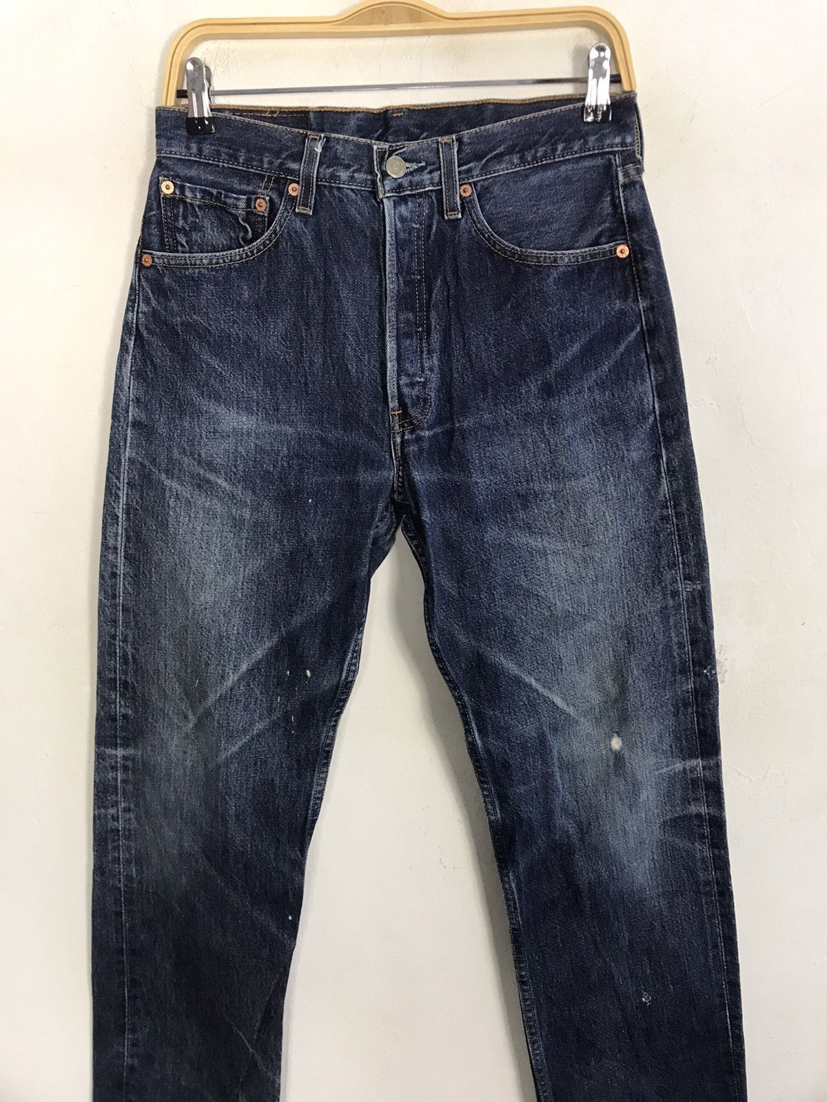 Levi's Vintage Clothing Levi's 90s Lot 501 Indigo Denim Jeans Buttonfly E181 Size US 30 / EU 46 - 3 Thumbnail