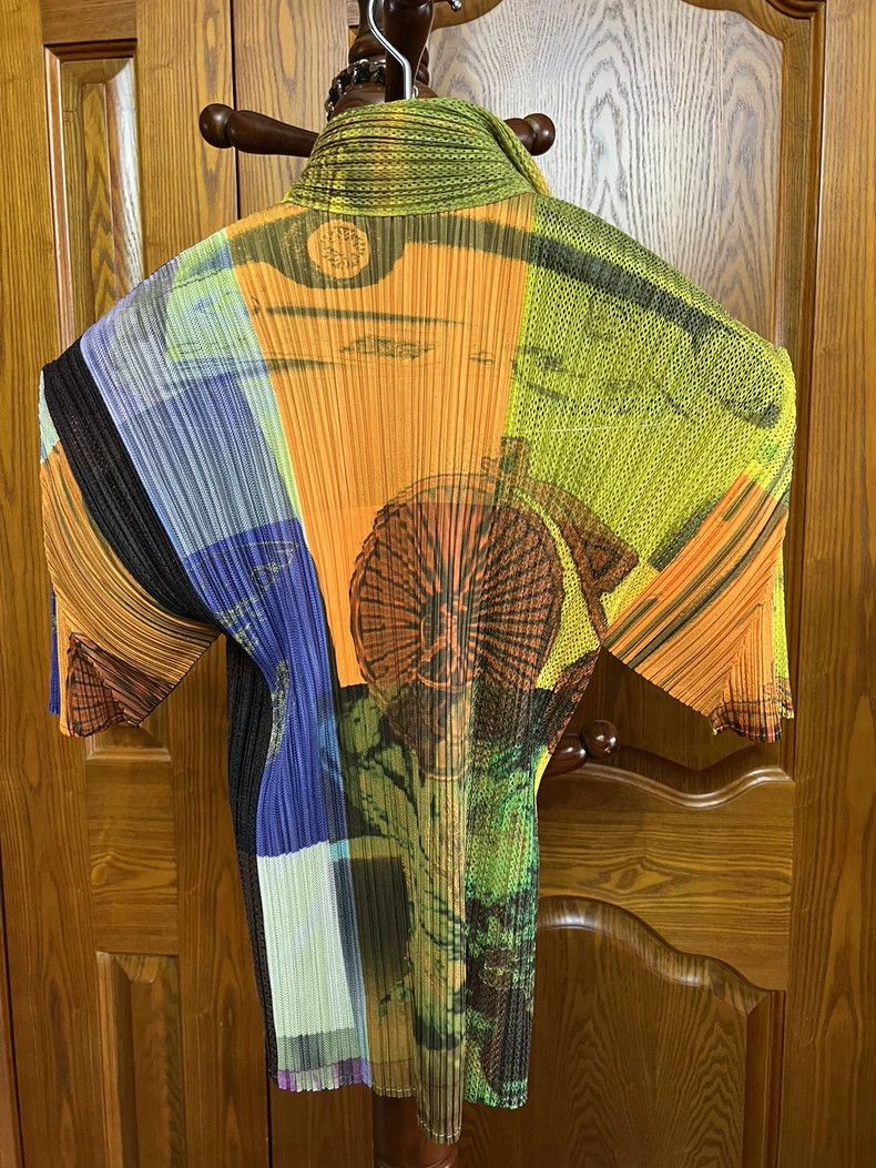 Issey Miyake Issey Miyake size:3 A vintage short-sleeved cardigan in ye Size L / US 10 / IT 46 - 2 Thumbnail