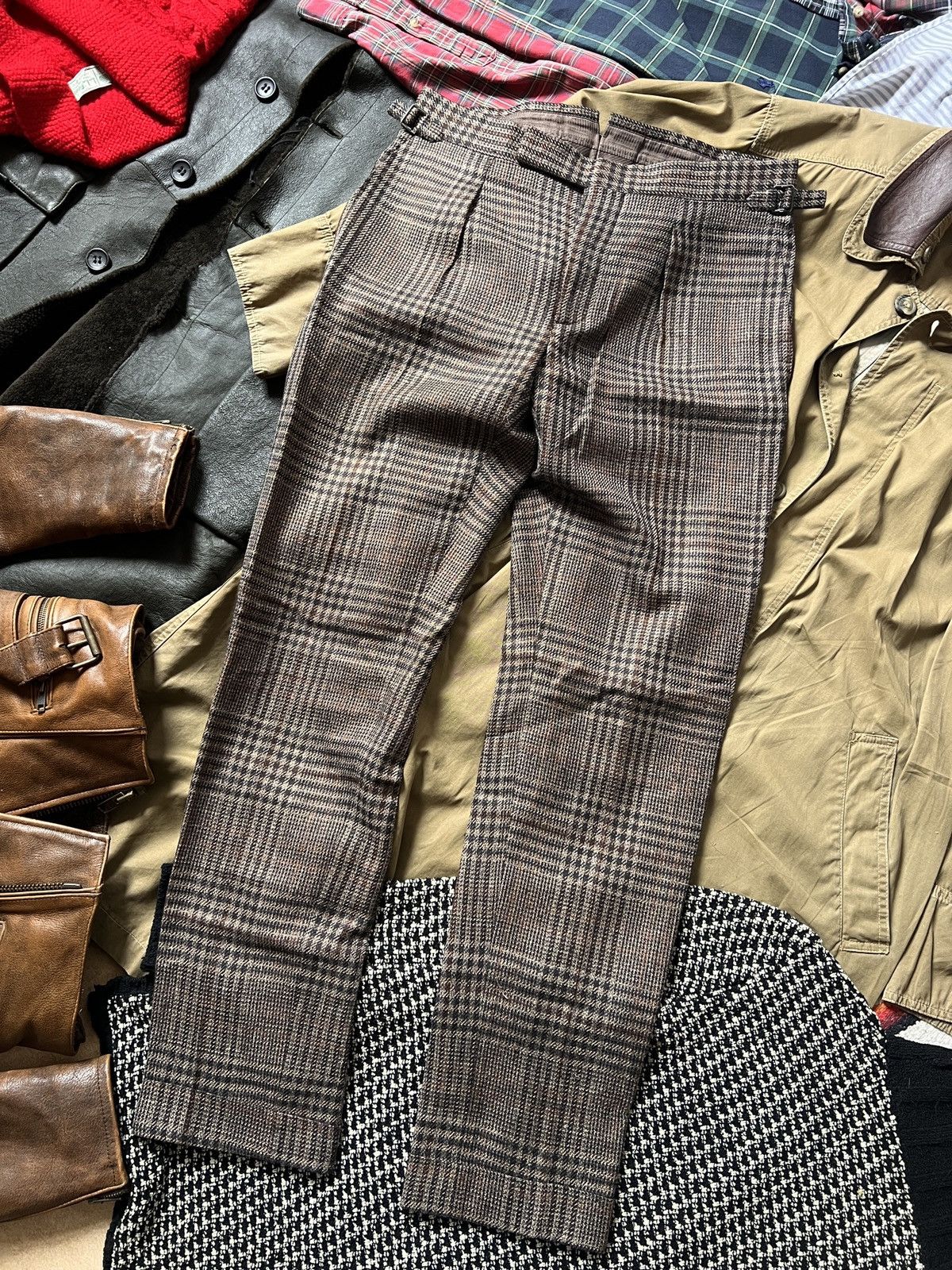Tom Ford Tom Ford Striped Brown Wool+Silk Pants Trousers Size 28" / US 6 / IT 42 - 2 Thumbnail