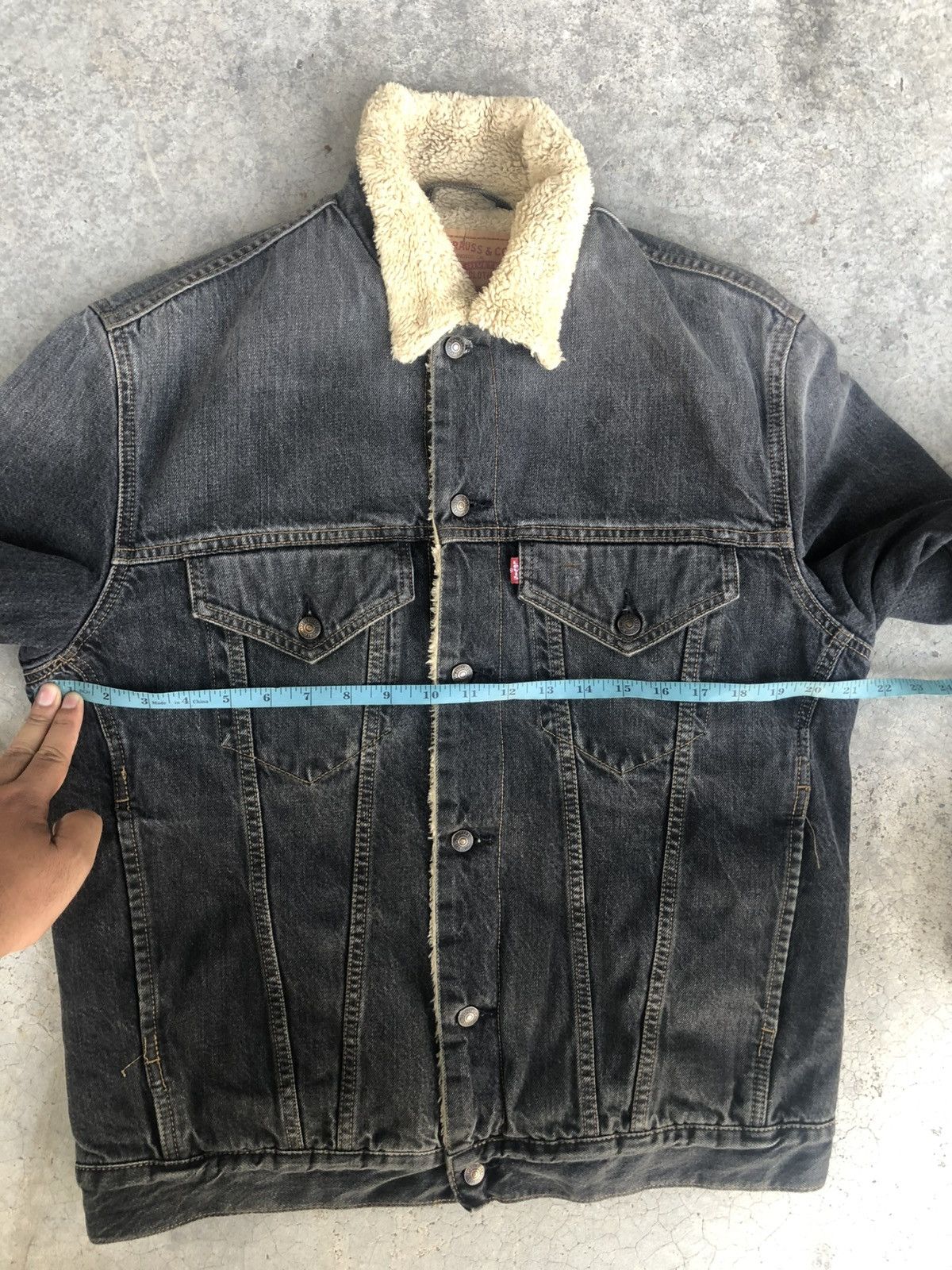 Levi's Y2k Levis Sherpa Lined Denim Jacket Distressed Size US L / EU 52-54 / 3 - 25 Thumbnail