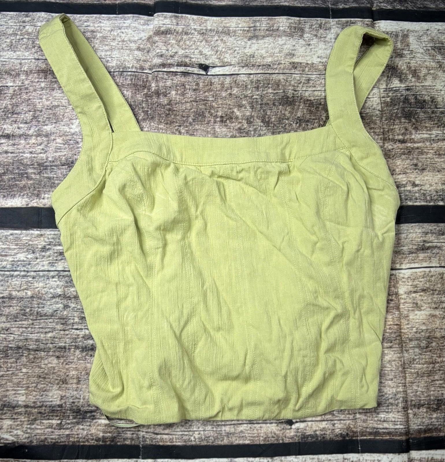Free People Free People Tank Top Womens XS Viscose Green Ruched Size XS / US 0-2 / IT 36-38 - 1 Thumbnail