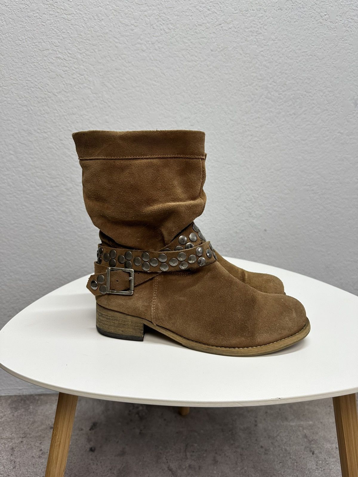 Japanese Brand Vintage AS98 Style Suede Leather Buckle Boots Shoes Biker Size US 7.5 / EU 40-41 - 3 Thumbnail