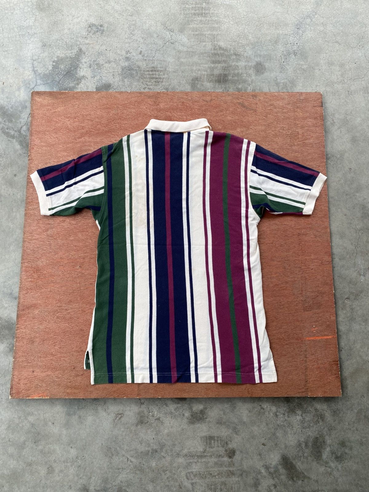 Vintage × Yves Saint Laurent Vintage Striped Navy White Polo T-shirt Yves Saint Laurent Size US L / EU 52-54 / 3 - 6 Thumbnail