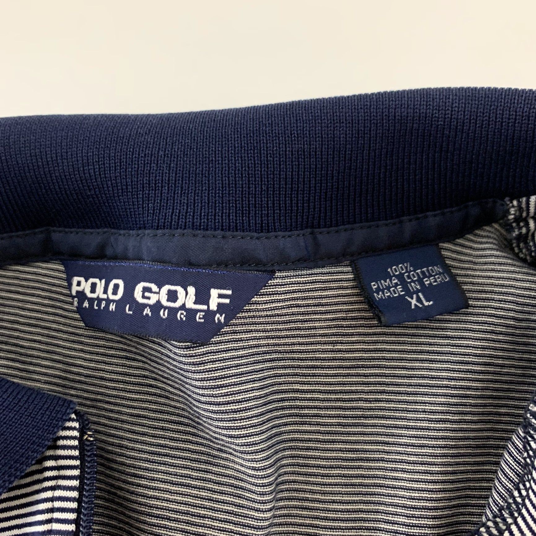 Ralph Lauren Polo Golf Ralph Lauren Shirt Short Sleeve Zip Front Striped Blue White Mens XL Labeled Blue Colorful Pattern Polo Golf Shirt Size US L / EU 52-54 / 3 - 3 Thumbnail