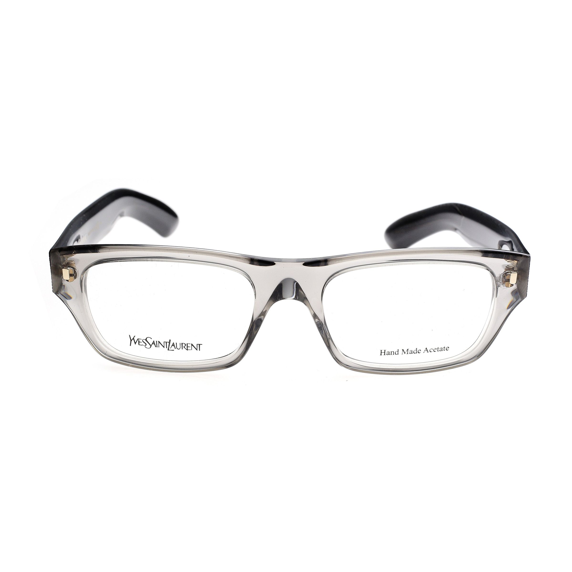 Yves Saint Laurent '00s Transparent & Wooden Temples Glasses