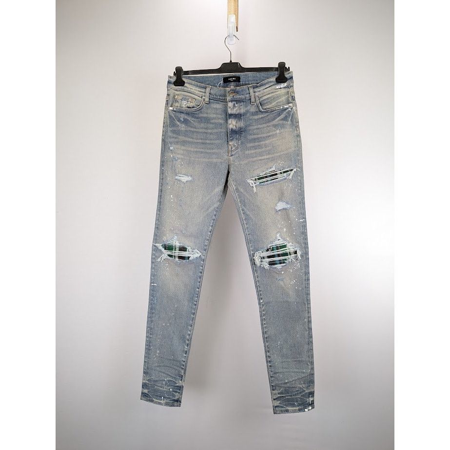 Amiri o1rshd1 MX1 Plaid Jeans in Clay Indigo Size US 36 / EU 52 - 1 Thumbnail