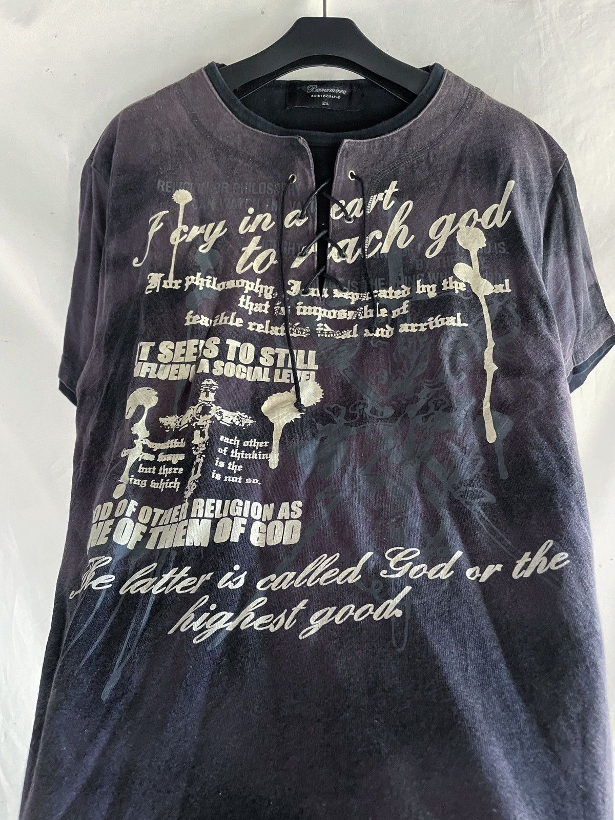 Japanese Brand BEAUMERE DOUBLE LAYER POEM TEE Size US L / EU 52-54 / 3 - 2 Thumbnail