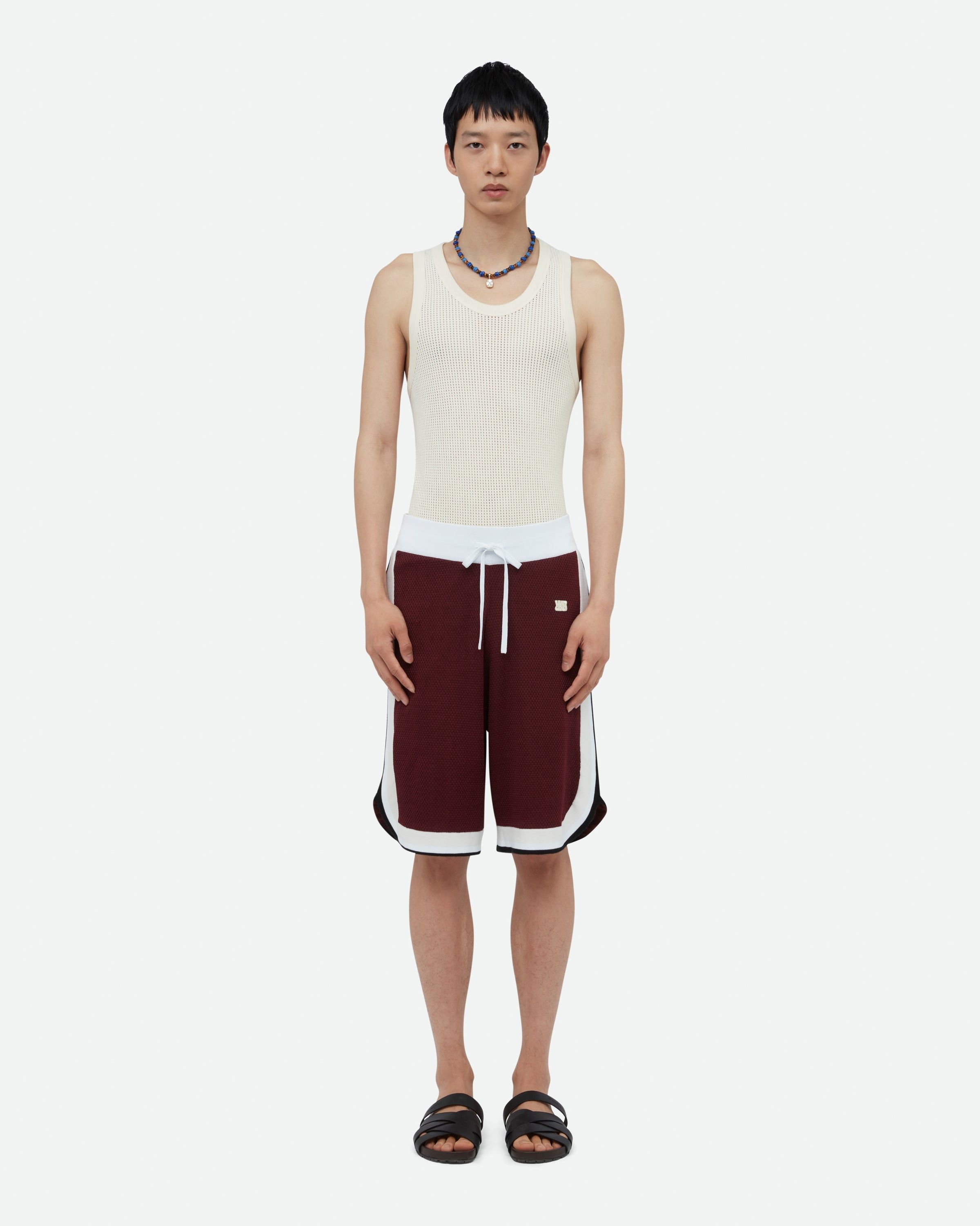 Wales Bonner o1mle0825 Unisex Rio Shorts in Burgundy/White Size US 36 / EU 52 - 2 Thumbnail