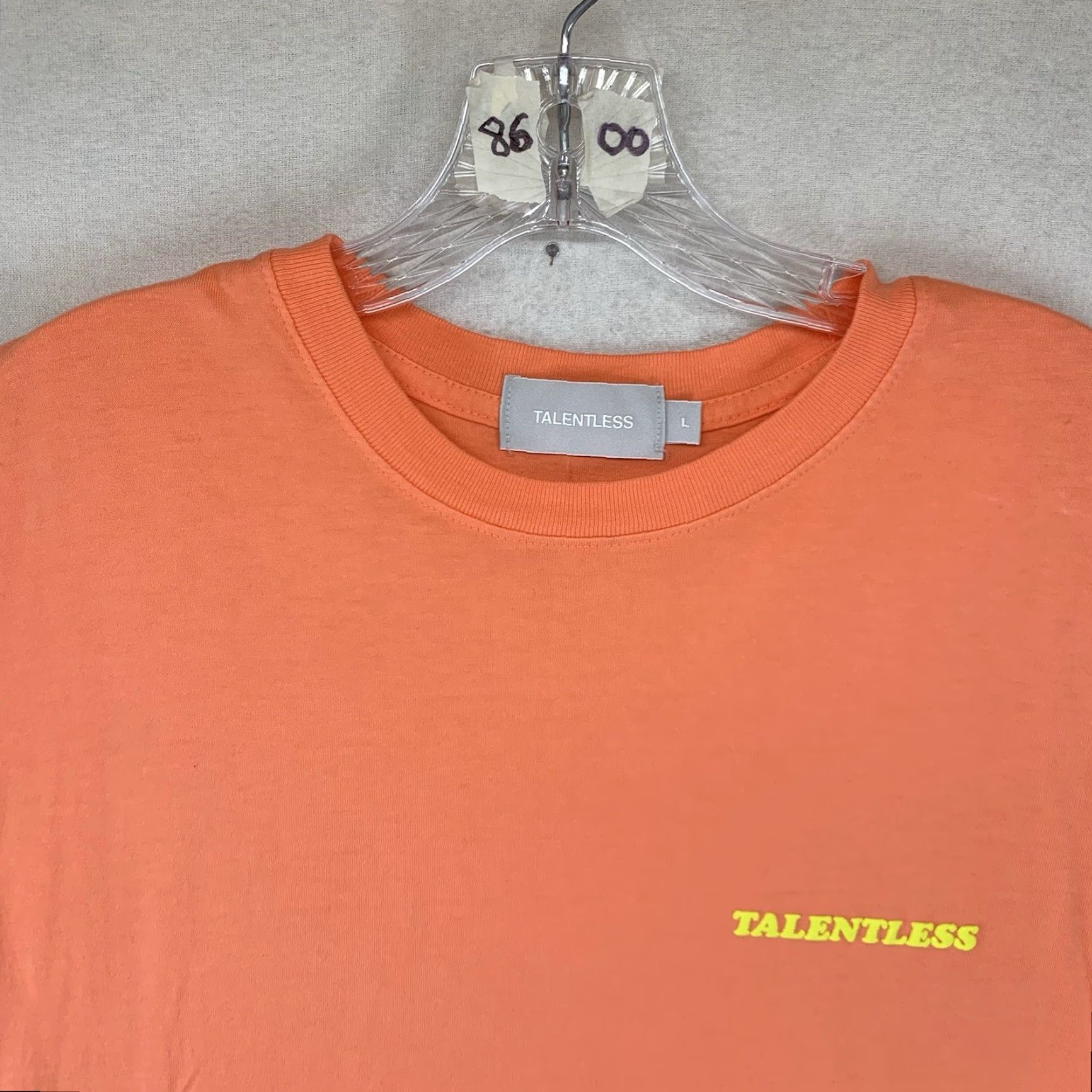 Talentless Talentless Men’s T-Shirt Cream Orange Graphic Short Sleeve Adult Large Retro 90s Cotton Size US L / EU 52-54 / 3 - 6 Thumbnail