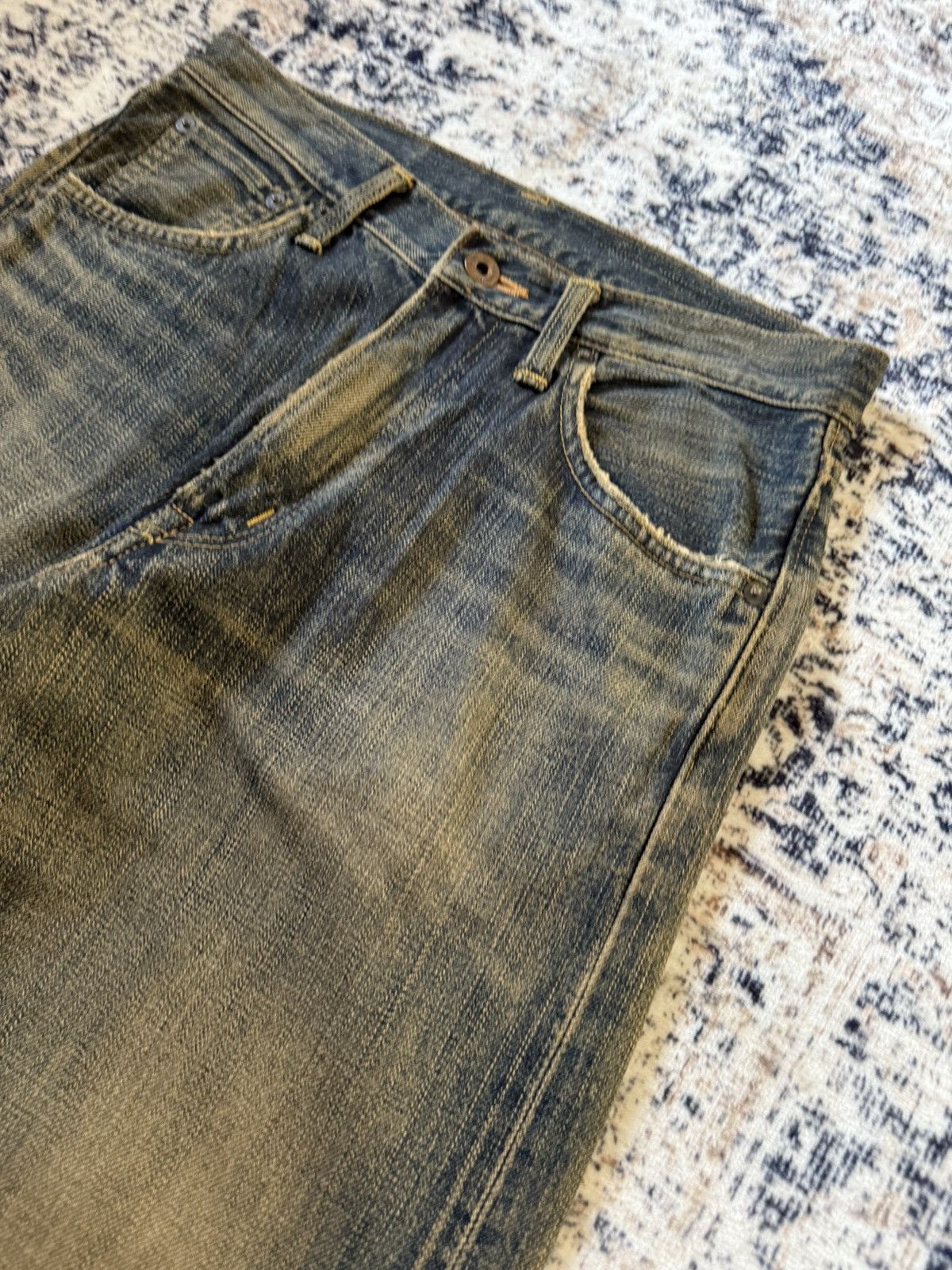 Beams Plus × Orslow Edwin 505 Mud Wash Patina Fade Selvedge Loose Jeans Size US 29 - 8 Thumbnail