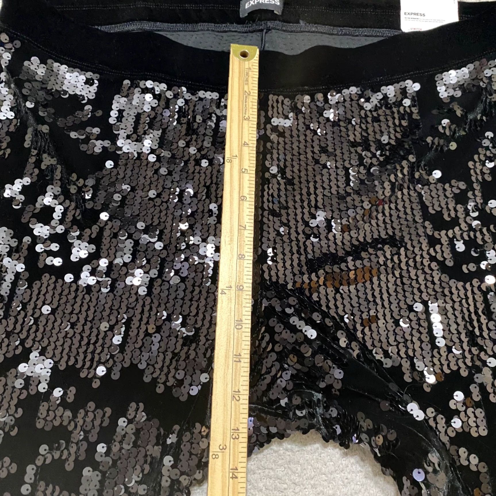 Express Express XL Pants Black Sequined Velour High Rise Pull On Size 40" / US 18 - 7 Thumbnail