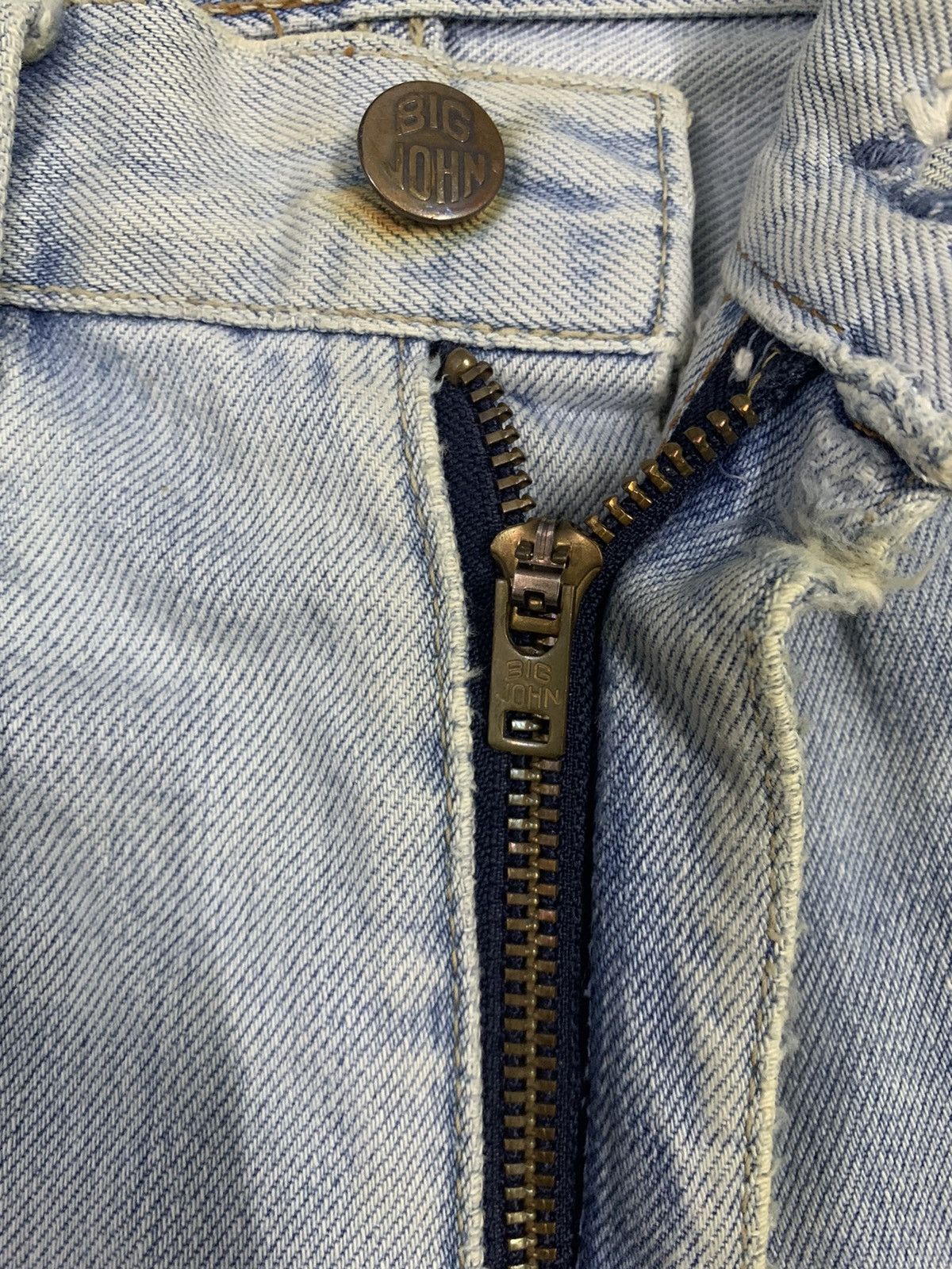 Big John Vintage 90s Big John Dirt Blue Washed Flare Distressed Jeans Size US 29 - 4 Thumbnail