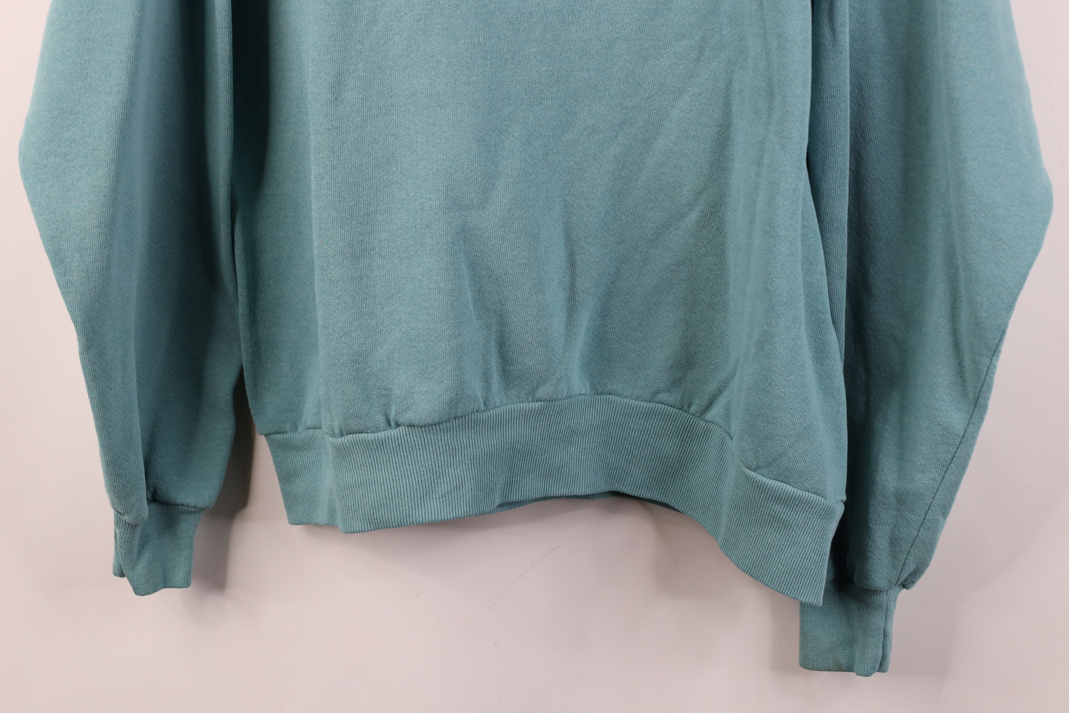 Vintage Vintage 90s Streetwear Thin Nature Leaf Sweatshirt Teal USA Size XL / US 12-14 / IT 48-50 - 3 Thumbnail