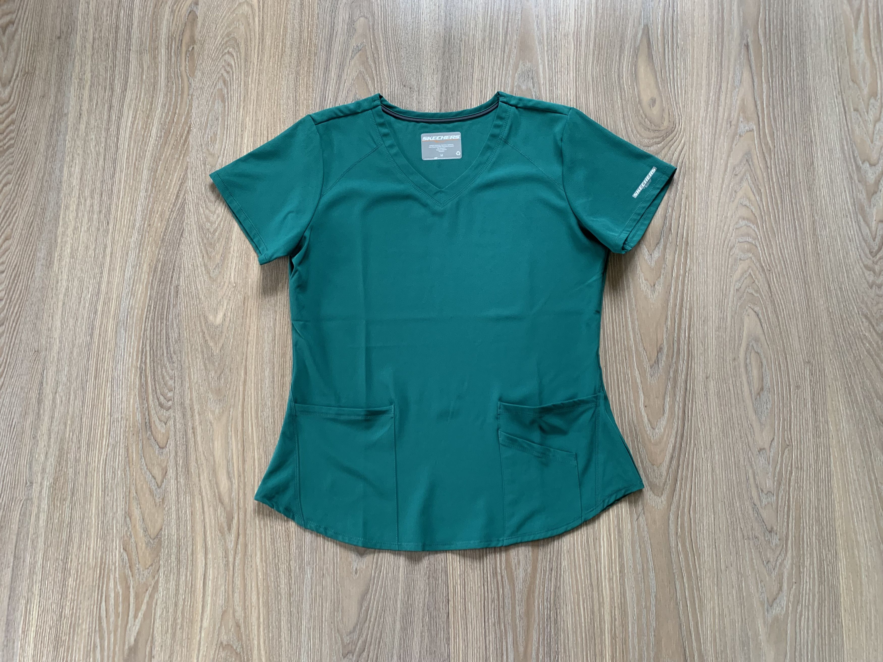 SKECHERS Skechers by Barco Green Medical Scrub V-Neck T-Shirt Size M / US 6-8 / IT 42-44 - 2 Thumbnail