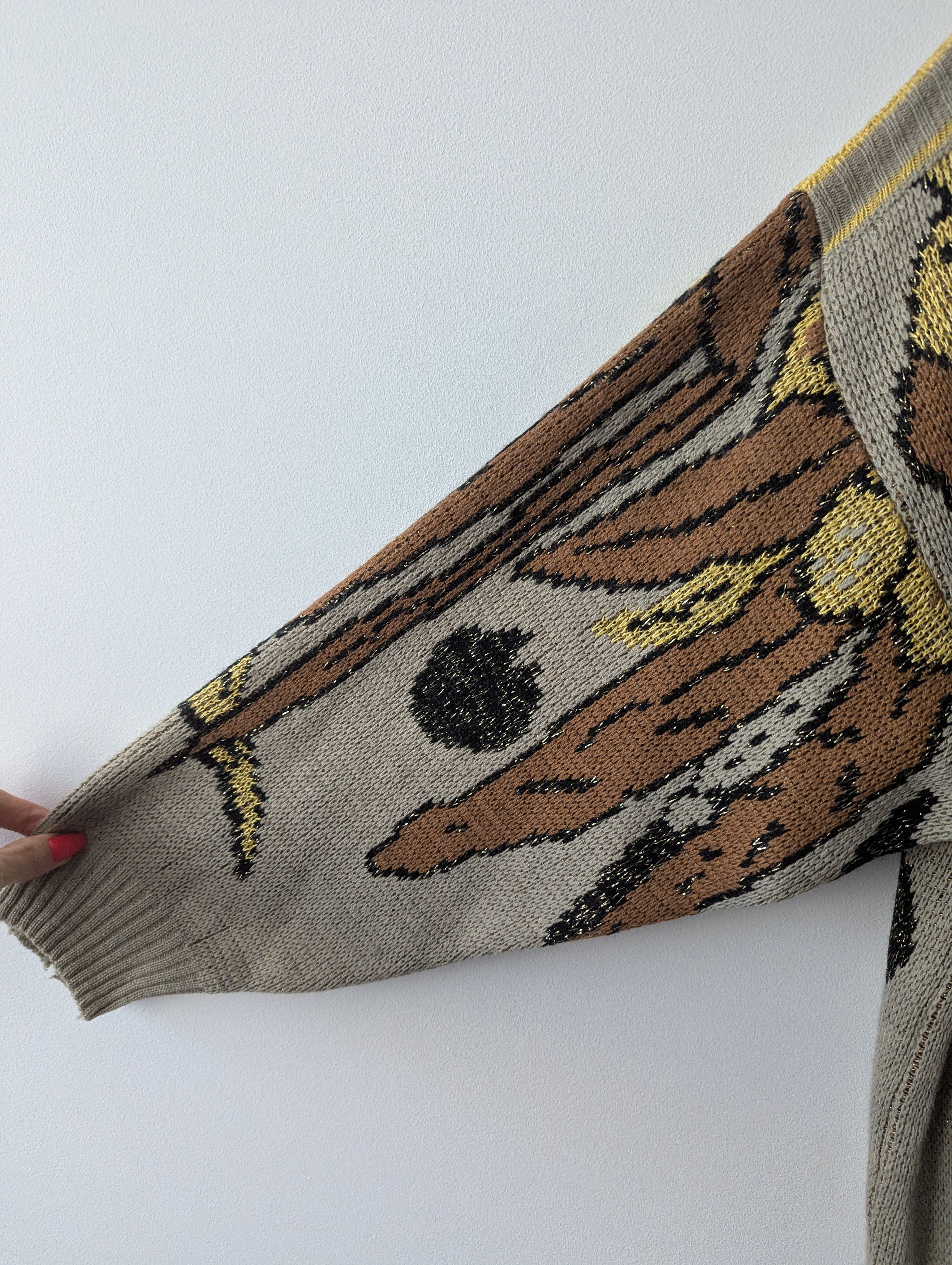 La Perla La Perla Vintage Wool Blend Long Sweater Beige Brown 80s Size L / US 10 / IT 46 - 3 Thumbnail