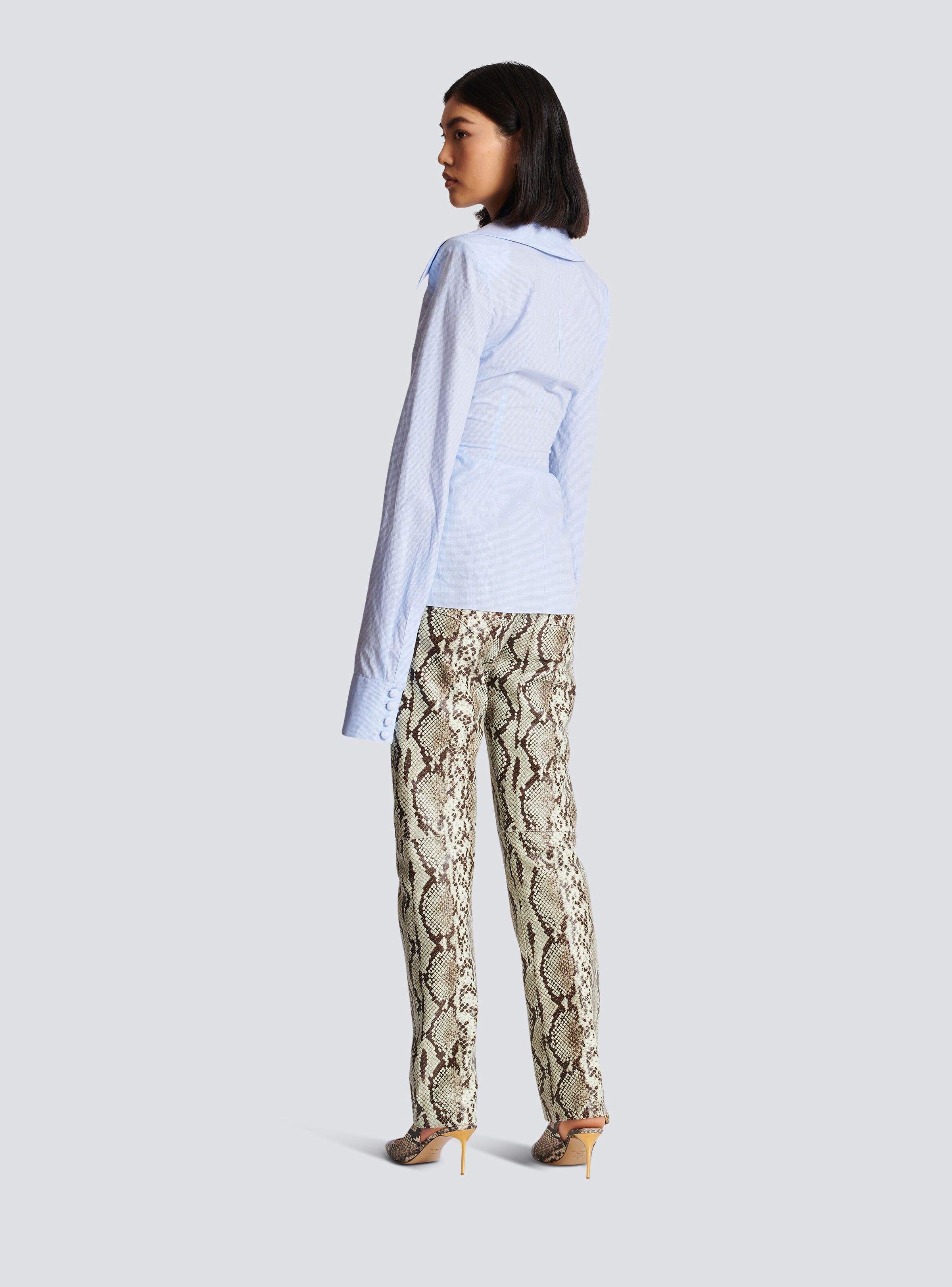 Balmain o1y0625 Checked Shirt in Sky Blue Size S / US 4 / IT 40 - 4 Thumbnail
