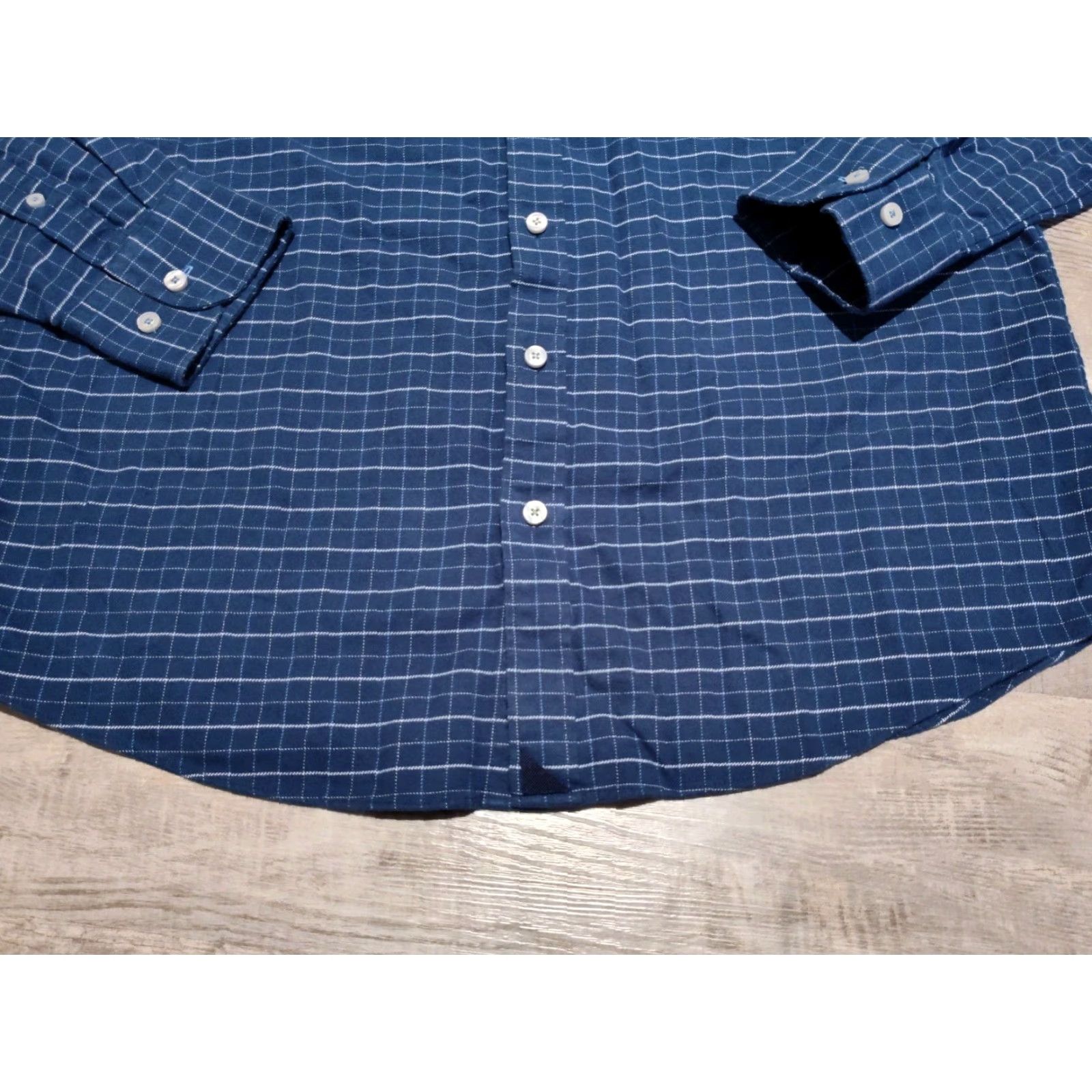 UNTUCKit VINTAGE UNTUCKit Men's Flannel Shirt Long Sleeve Casual Button-Up Blue White 90s Mens Size US L / EU 52-54 / 3 - 2 Thumbnail