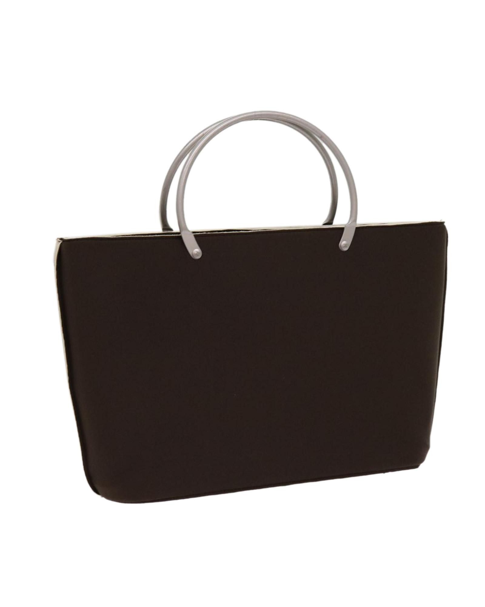 image of Chanel Brown Nylon Hand Bag With Cc Logo - Authenticated, Women's