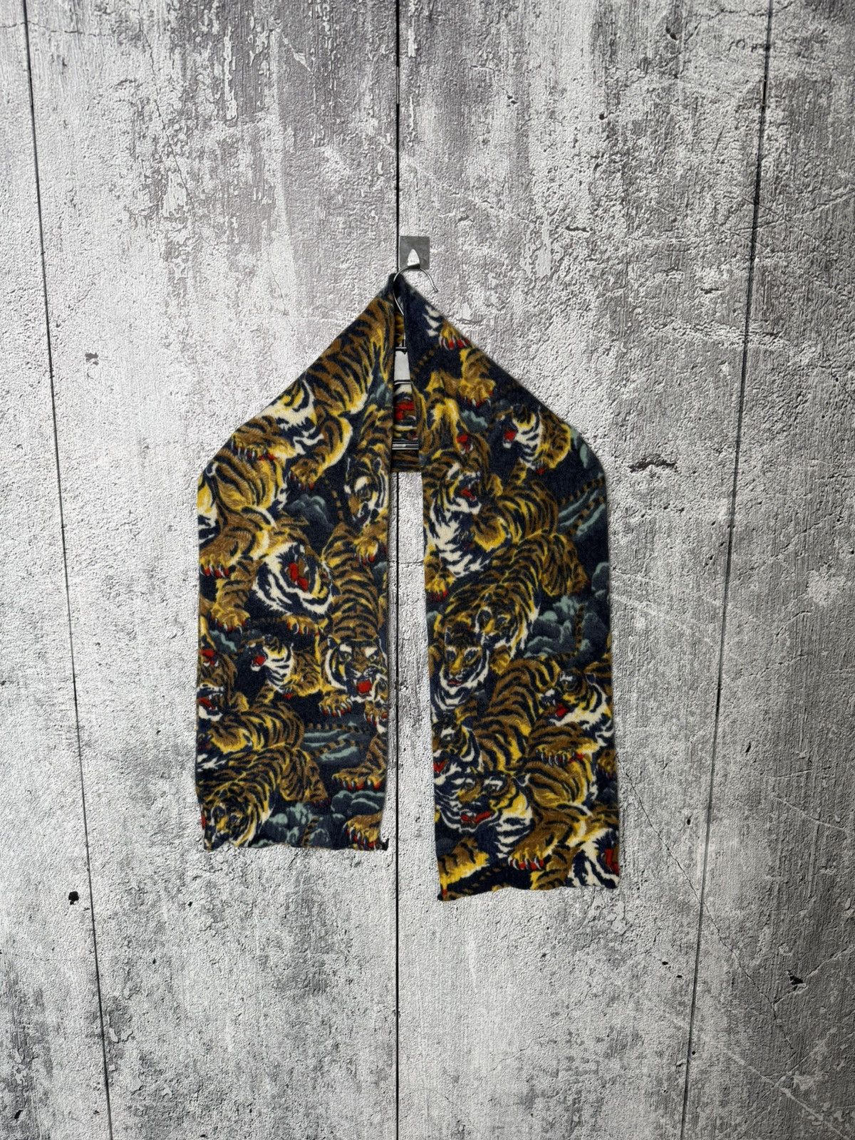 Kenzo Kenzo Paris Wool Tiger All Over Printed Scarf MultiColor Size ONE SIZE - 8 Thumbnail