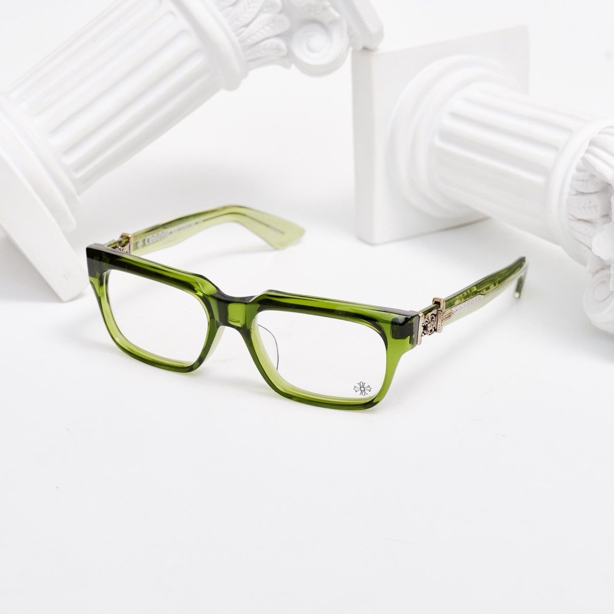 Chrome Hearts CHROME HEARTS VAGILLIONAIRE I DARK OLIVE GLASSES Size ONE SIZE - 1 Thumbnail