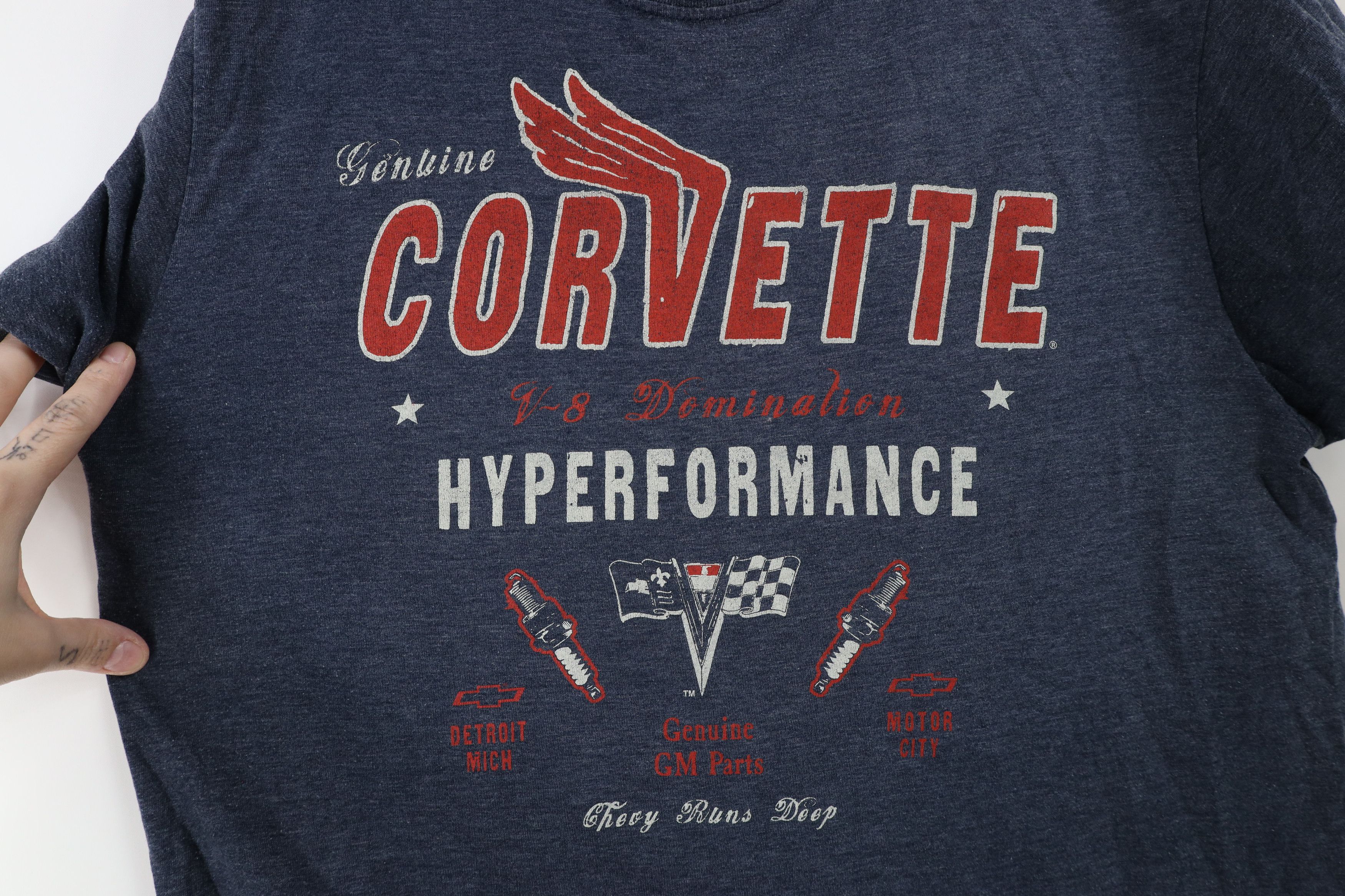 Vintage Vintage Y2K Spell Corvette Car Racing Jersey Knit T-Shirt Size US L / EU 52-54 / 3 - 4 Thumbnail
