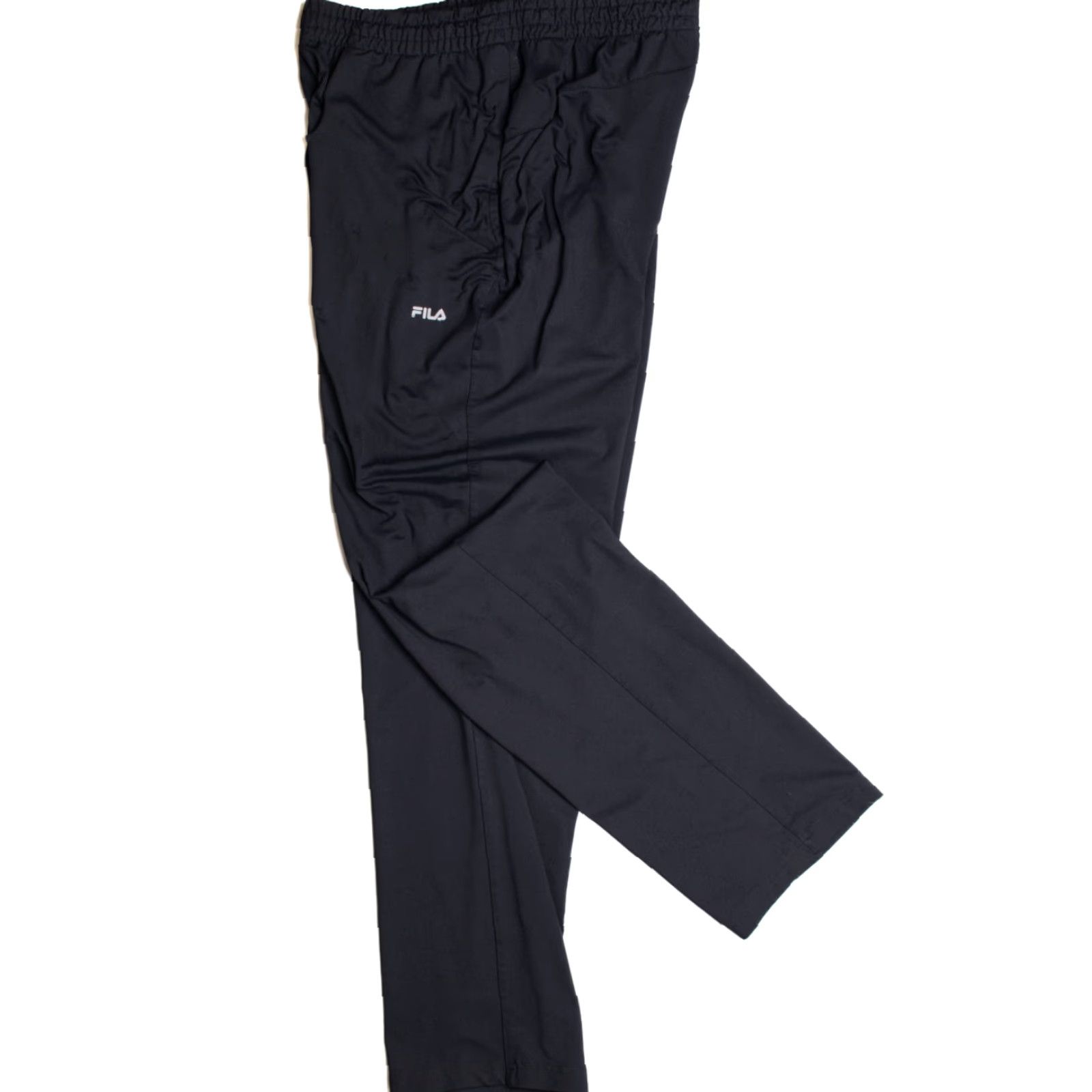 Fila VINTAGE FILA Track Pants Black Medium Nylon Spandex Regular Waist 27” Inseam 30.5” Ragstock Size US 31 - 2 Thumbnail