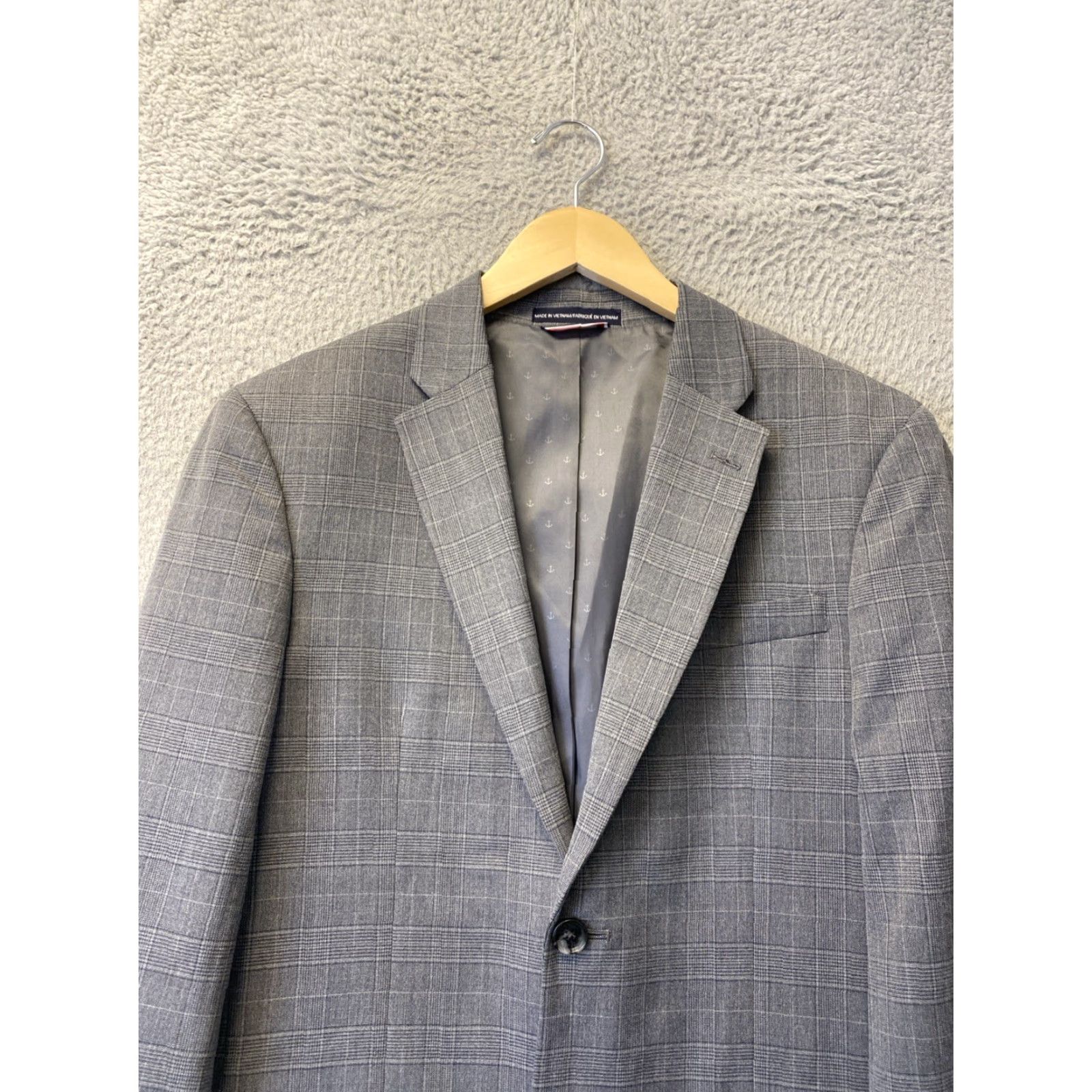Tommy Hilfiger Tommy Hilfiger Gray Plaid Blazer 36S Sport Coat Jacket 135-12 Size 36S - 2 Thumbnail