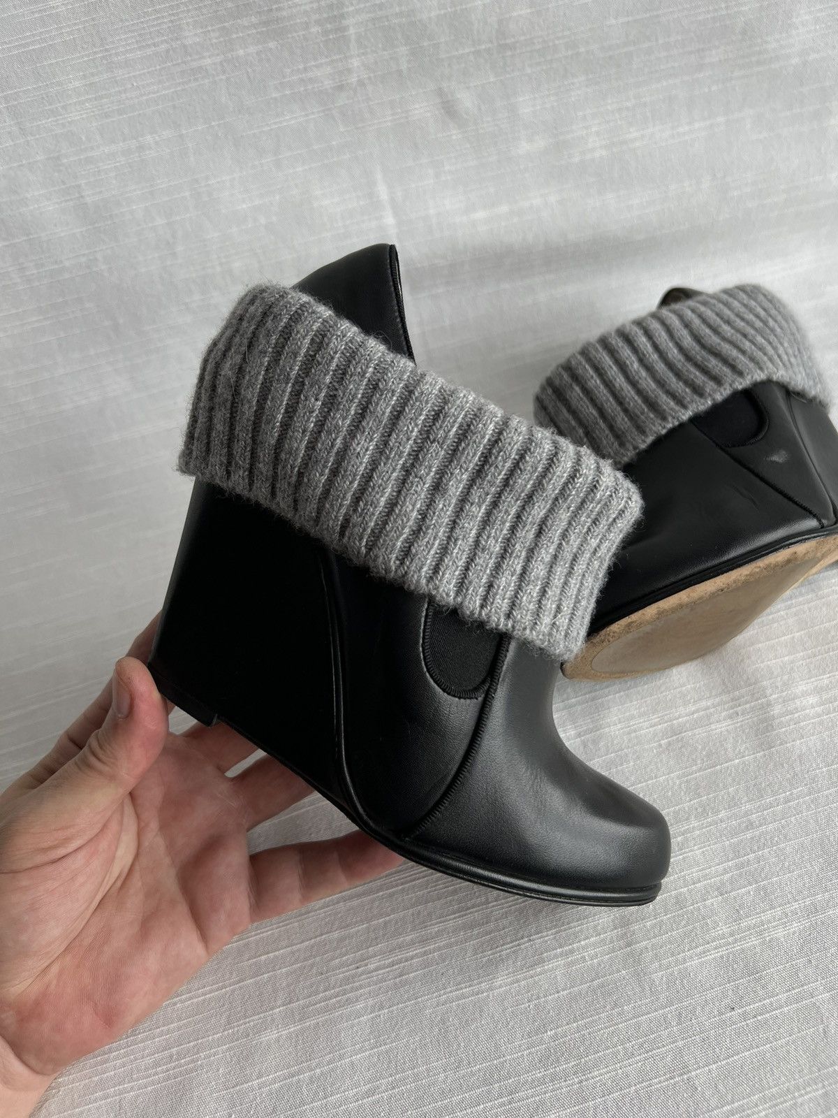 Bally Bally Leather Wool Women's Boots Black Size US 7 EU 37 1/2 Size US 7 / IT 37 - 1 Thumbnail