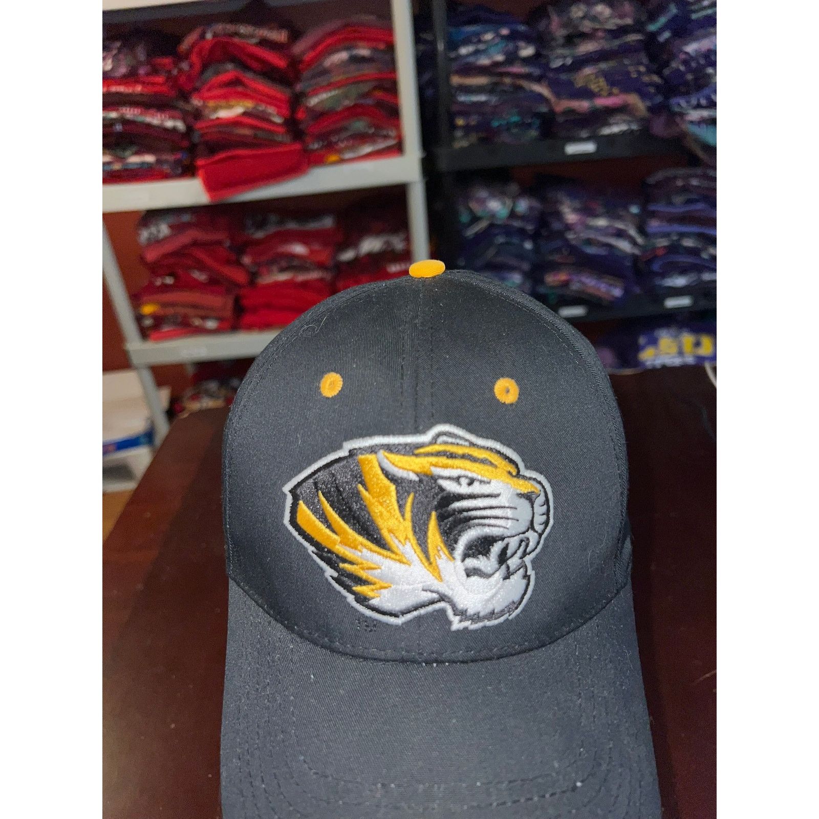 NCAA Mizzou Tigers Hat Black Yellow College University NCAA Cap Size ONE SIZE - 2 Thumbnail