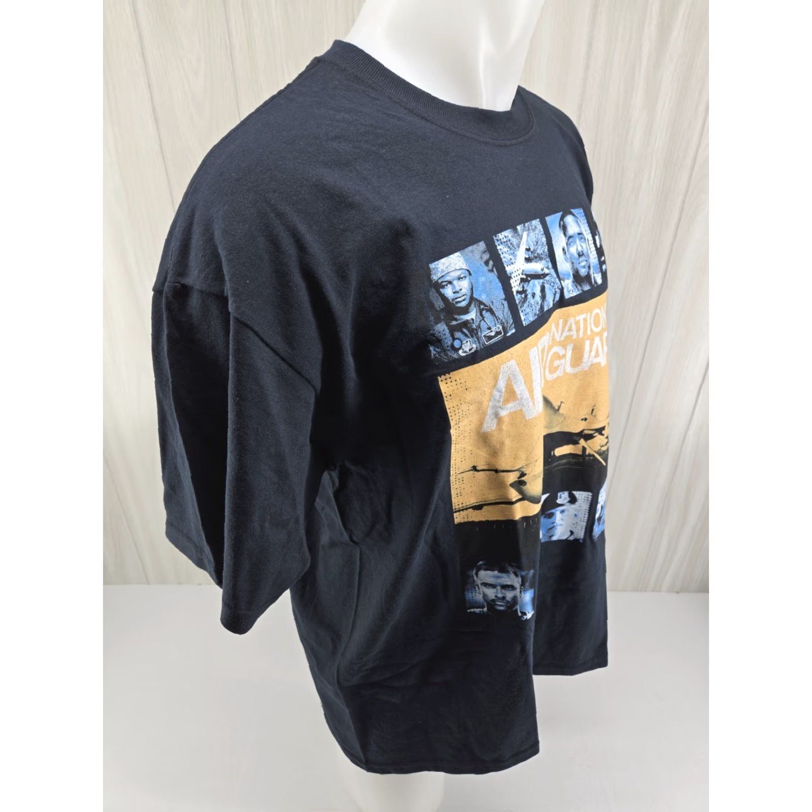Gildan Air National Guard Gildan Heavy Cotton T Shirt Black XL Men Short Sleeve Crew Neck Size US XL / EU 56 / 4 - 7 Thumbnail