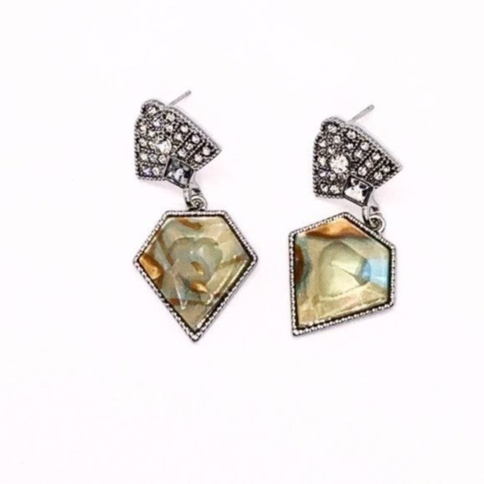 Other NWT Silver Crystal Abalone Colored Dangle Earrings Size ONE SIZE - 3 Thumbnail
