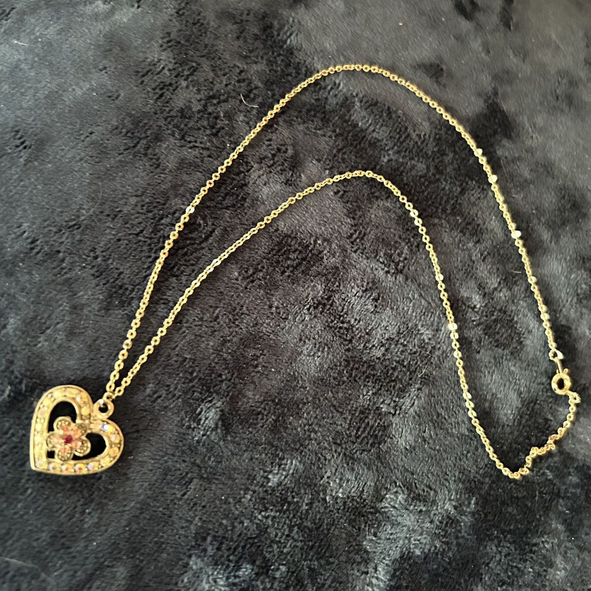 Vintage Vintage 80s aurora borealis crystal heart on chain necklace Size ONE SIZE - 6 Thumbnail